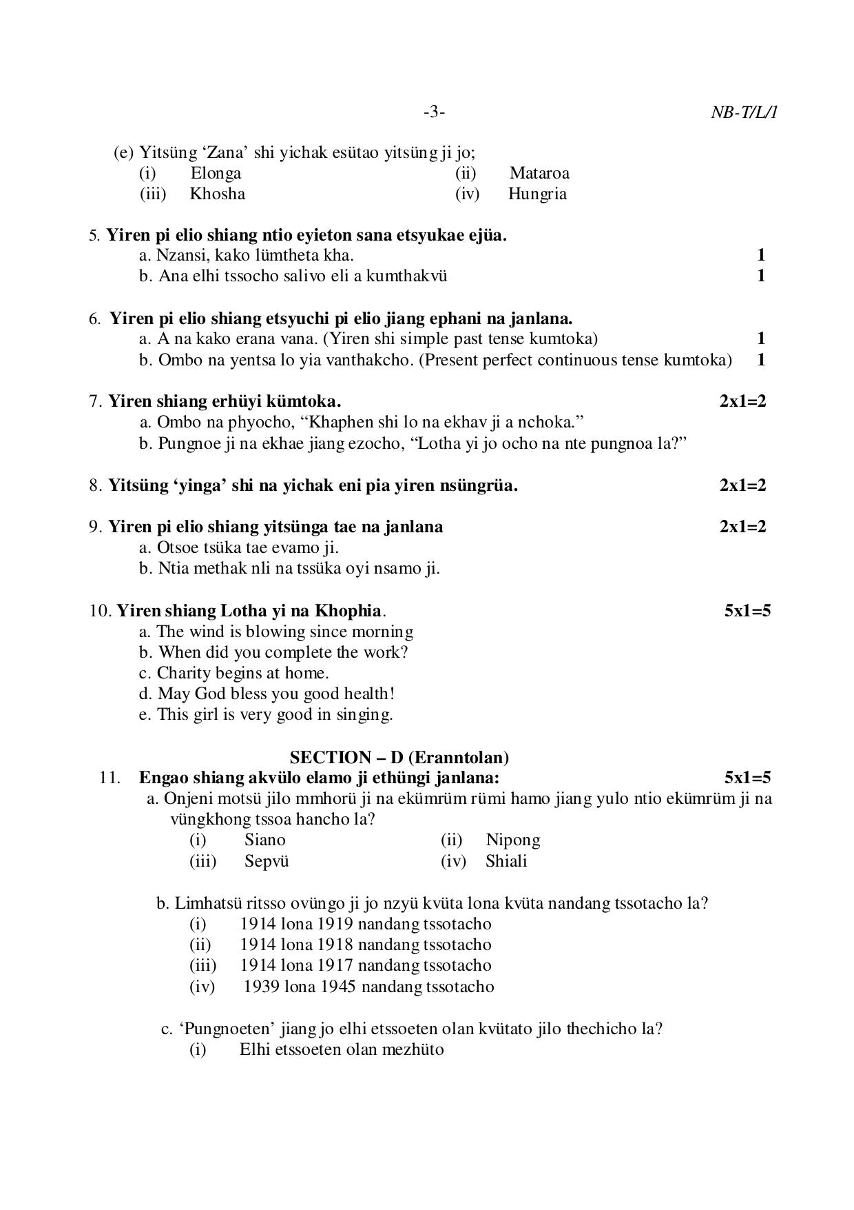 Nagaland Board NBSE Class 10 /  HSLC 2023 Question Paper (All Subjects) - Page 29