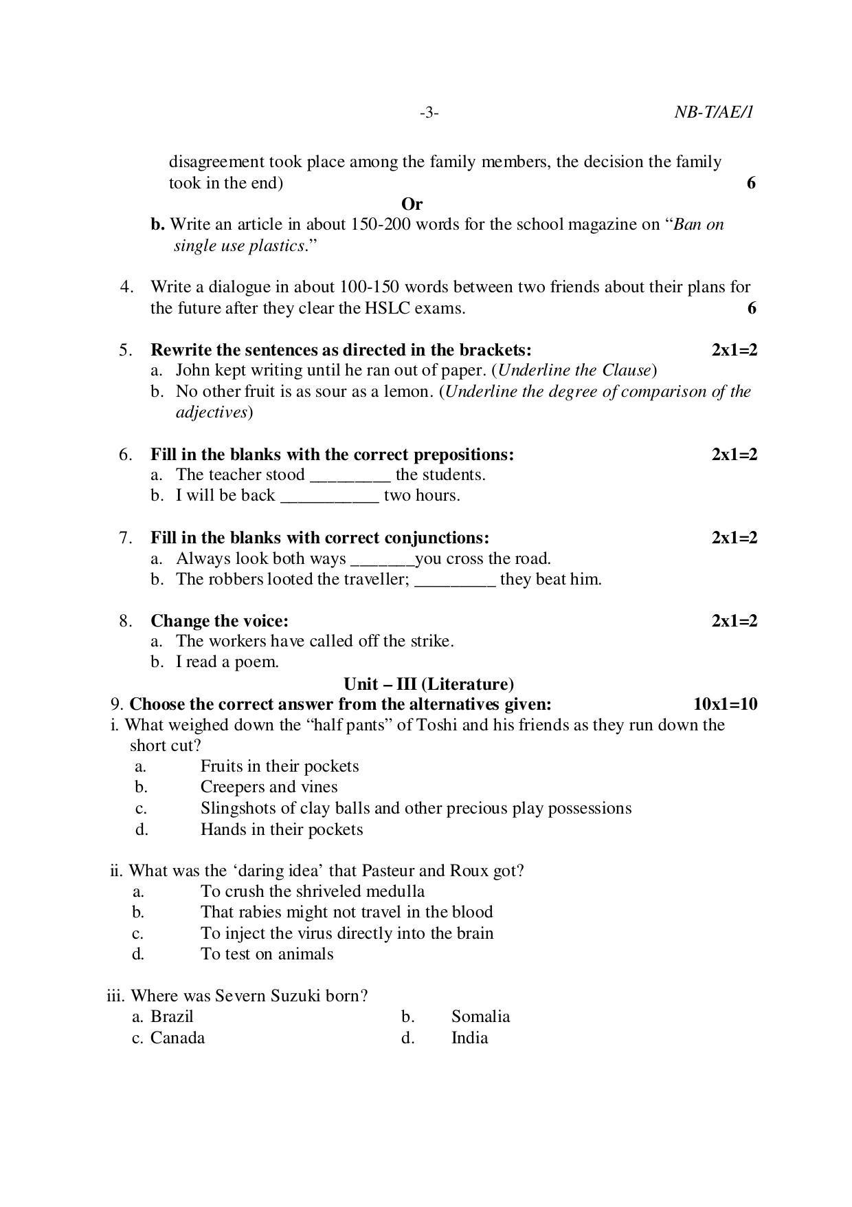 Nagaland Board NBSE Class 10 /  HSLC 2023 Question Paper (All Subjects) - Page 45