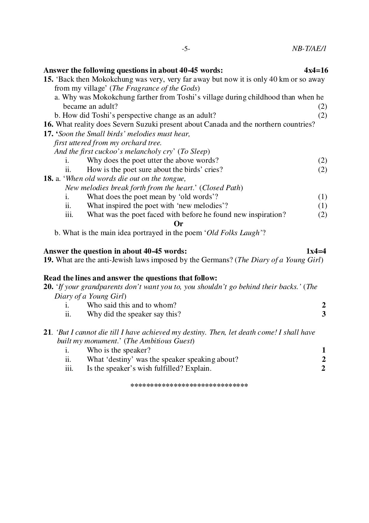 Nagaland Board NBSE Class 10 /  HSLC 2023 Question Paper (All Subjects) - Page 47