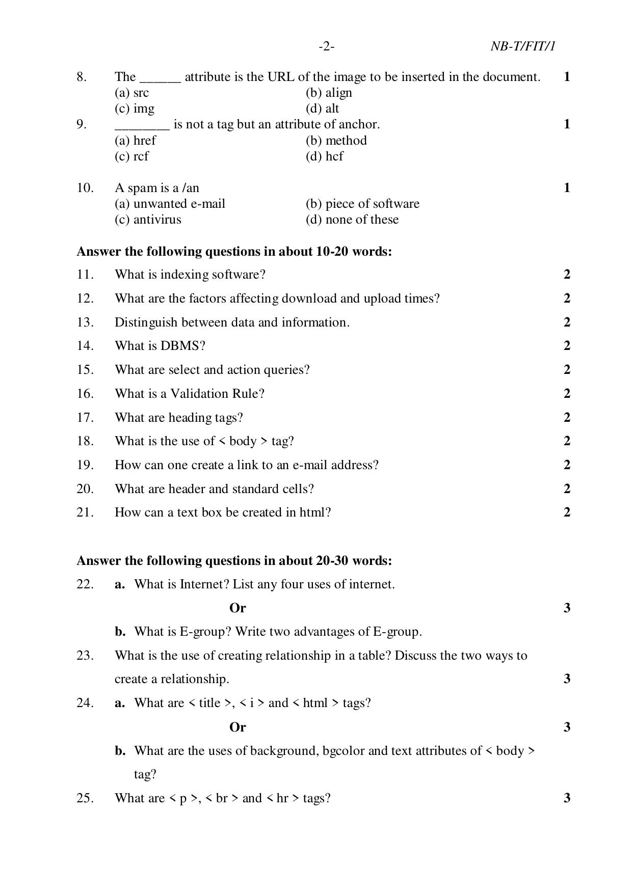 Nagaland Board NBSE Class 10 /  HSLC 2023 Question Paper (All Subjects) - Page 60