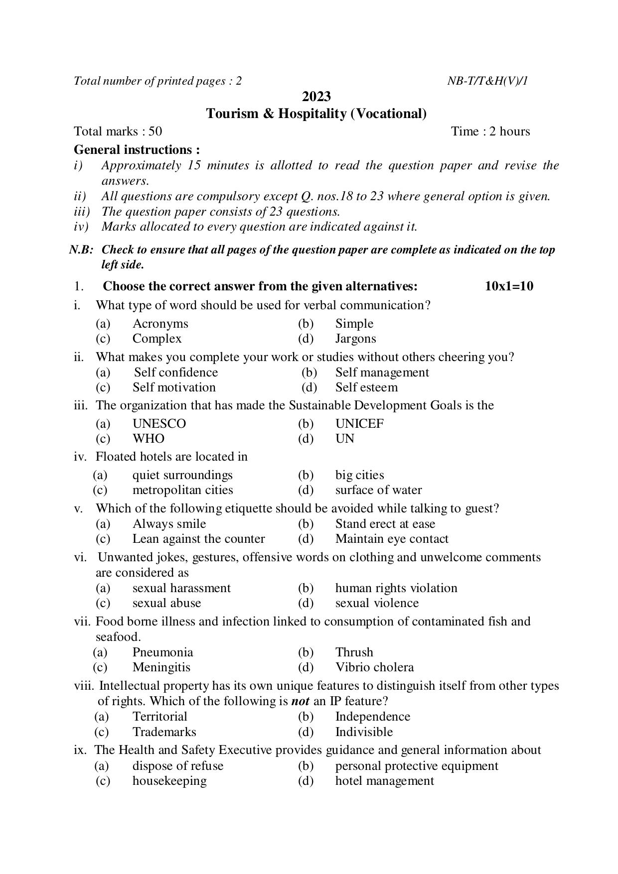 Nagaland Board NBSE Class 10 /  HSLC 2023 Question Paper (All Subjects) - Page 81