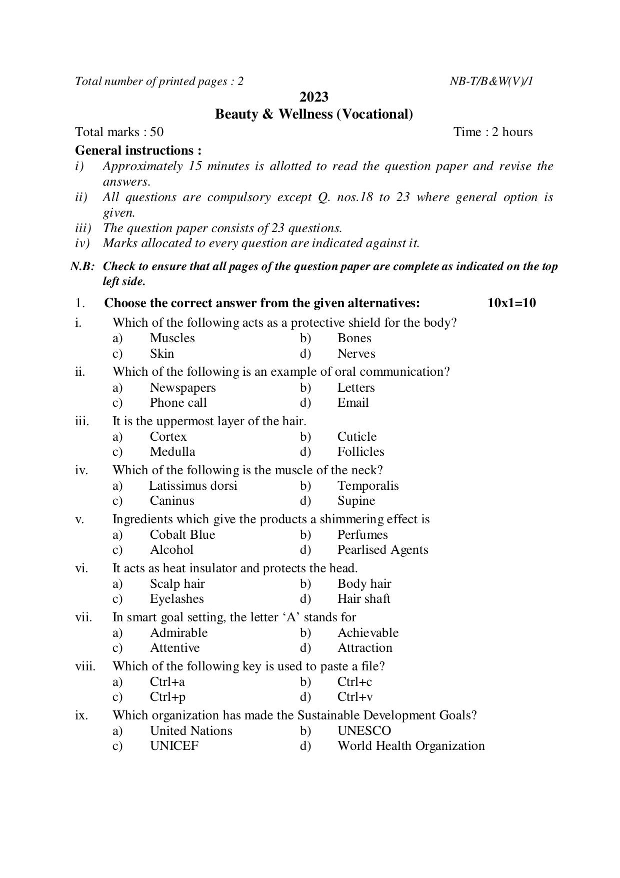 Nagaland Board NBSE Class 10 /  HSLC 2023 Question Paper (All Subjects) - Page 85