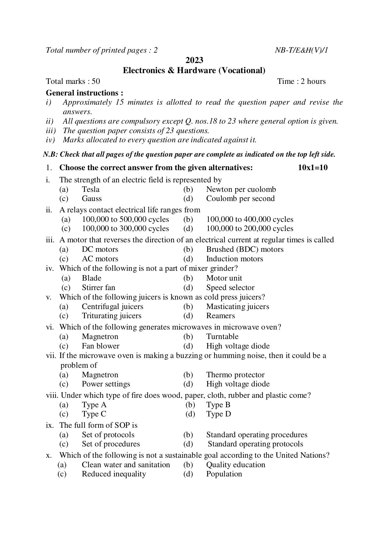Nagaland Board NBSE Class 10 /  HSLC 2023 Question Paper (All Subjects) - Page 87