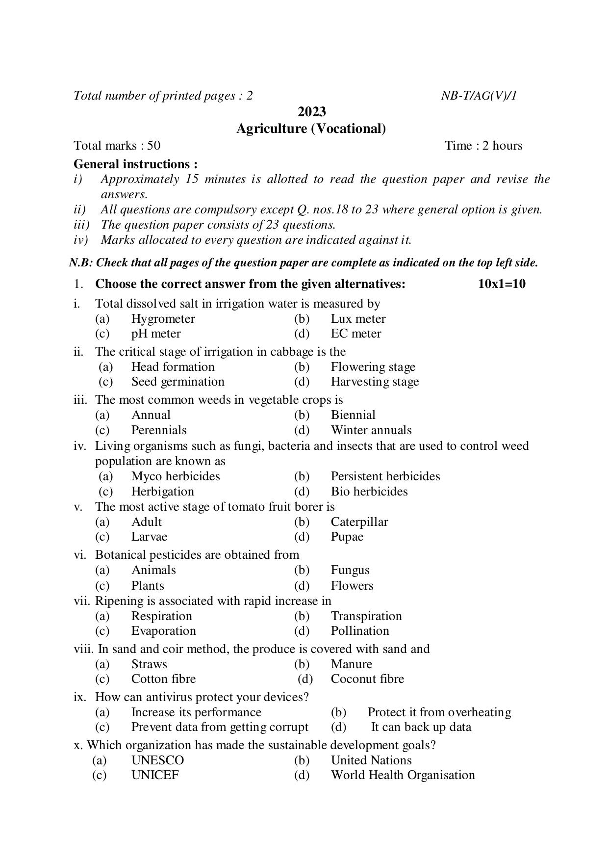 Nagaland Board NBSE Class 10 /  HSLC 2023 Question Paper (All Subjects) - Page 91