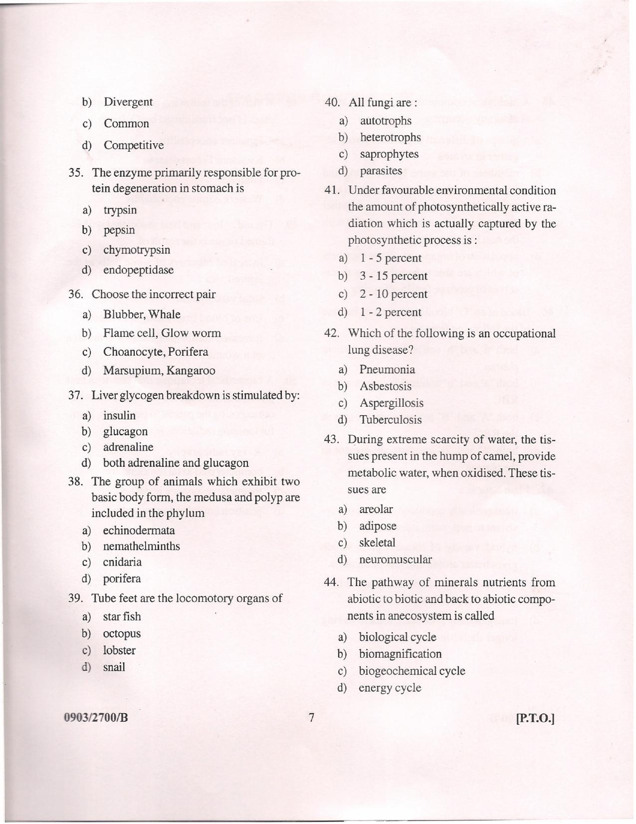 APJEE Biology 2009 Question Paper - Page 6