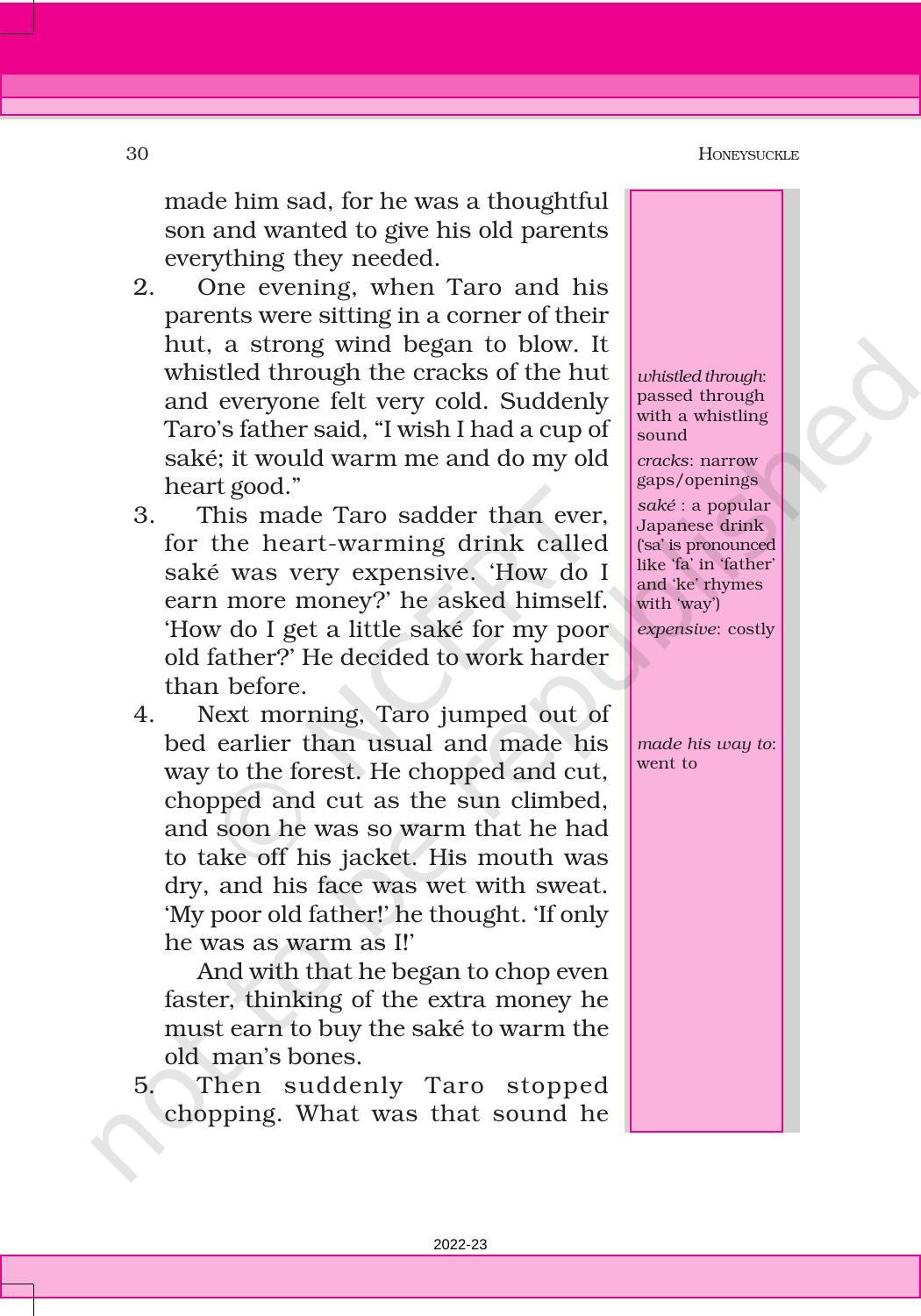 NCERT Book for Class 6 English(Honeysuckle) : Chapter 3-Taro’s Reward - Page 2