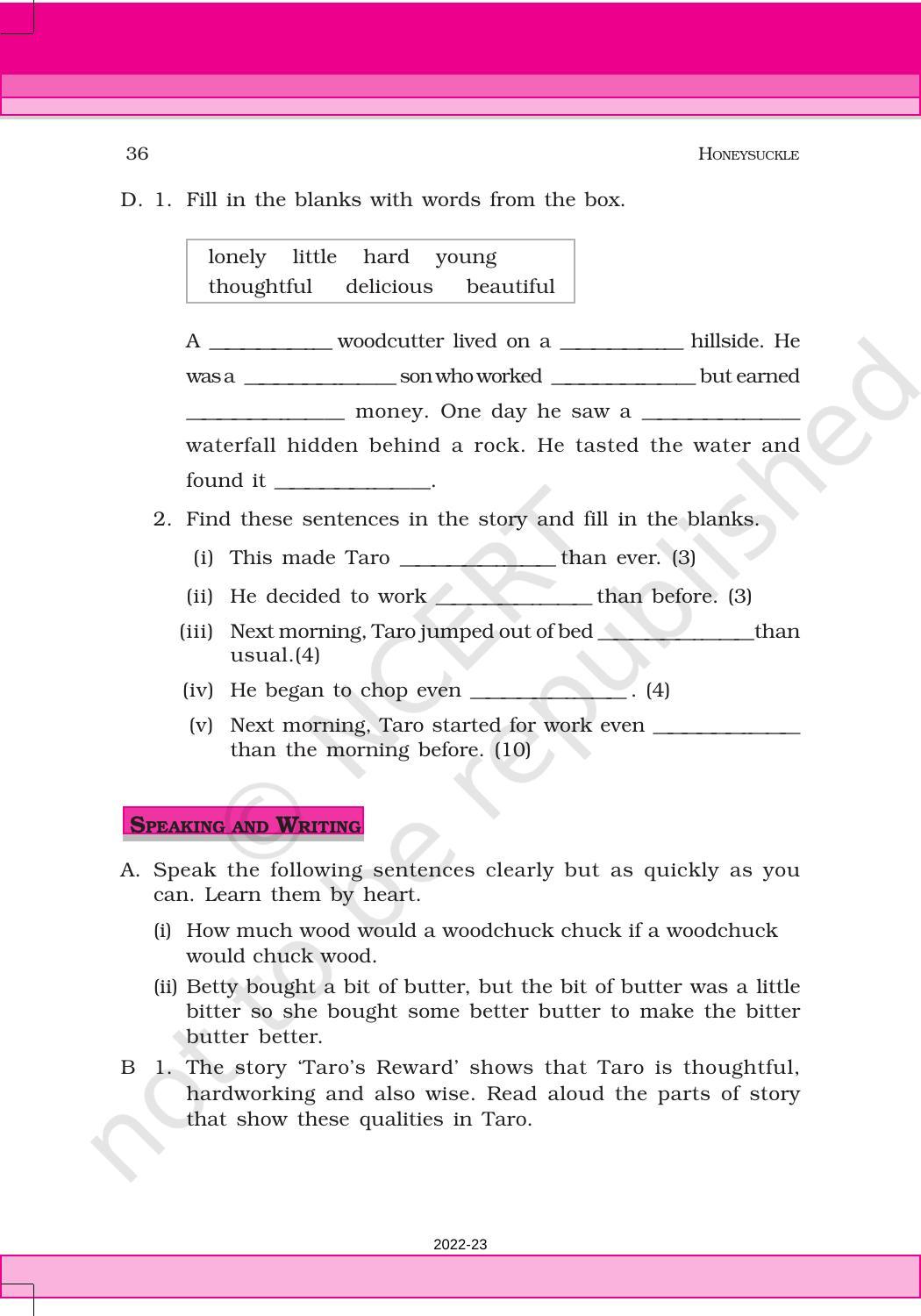 NCERT Book for Class 6 English(Honeysuckle) : Chapter 3-Taro’s Reward - Page 8