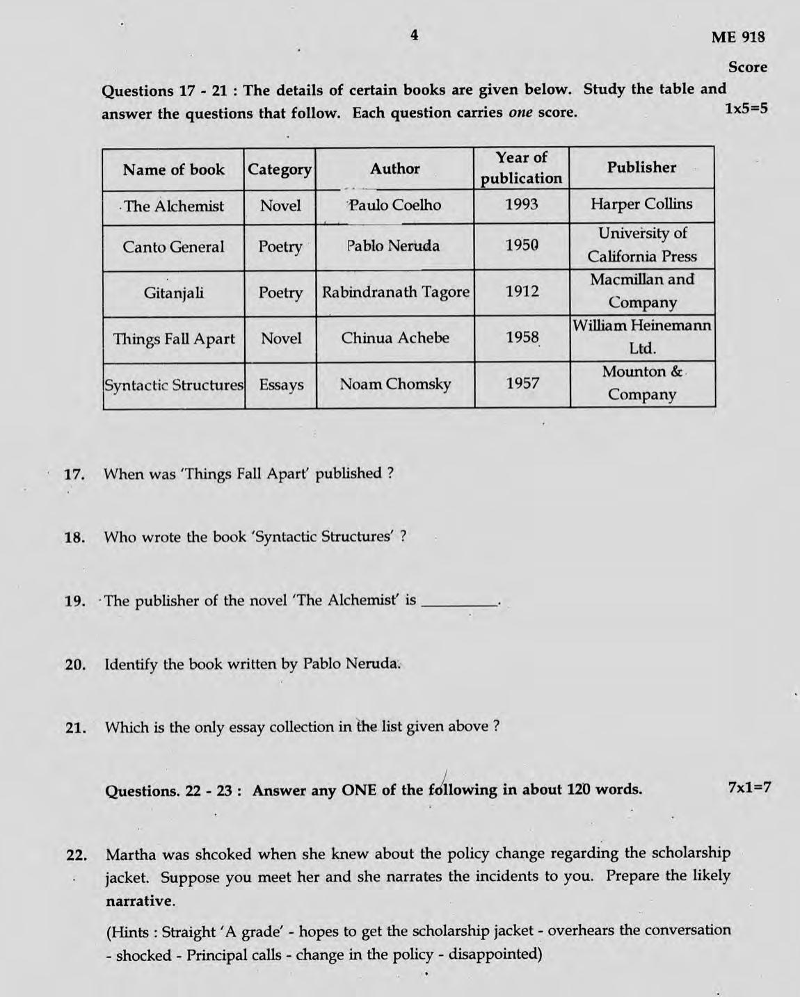 Kerala SSLC 2019 English Question Paper (Model) - Page 4