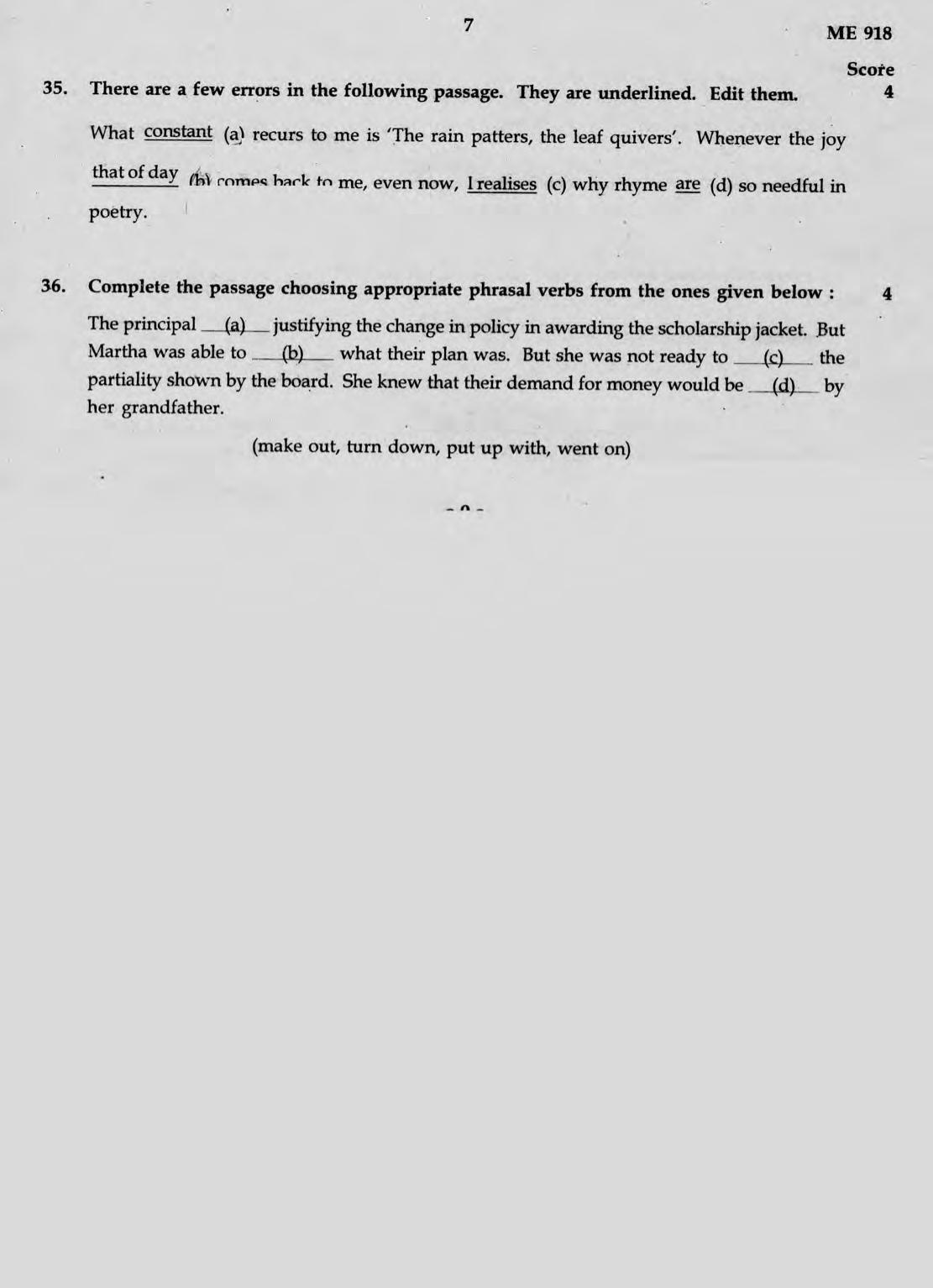 Kerala SSLC 2019 English Question Paper (Model) - Page 7