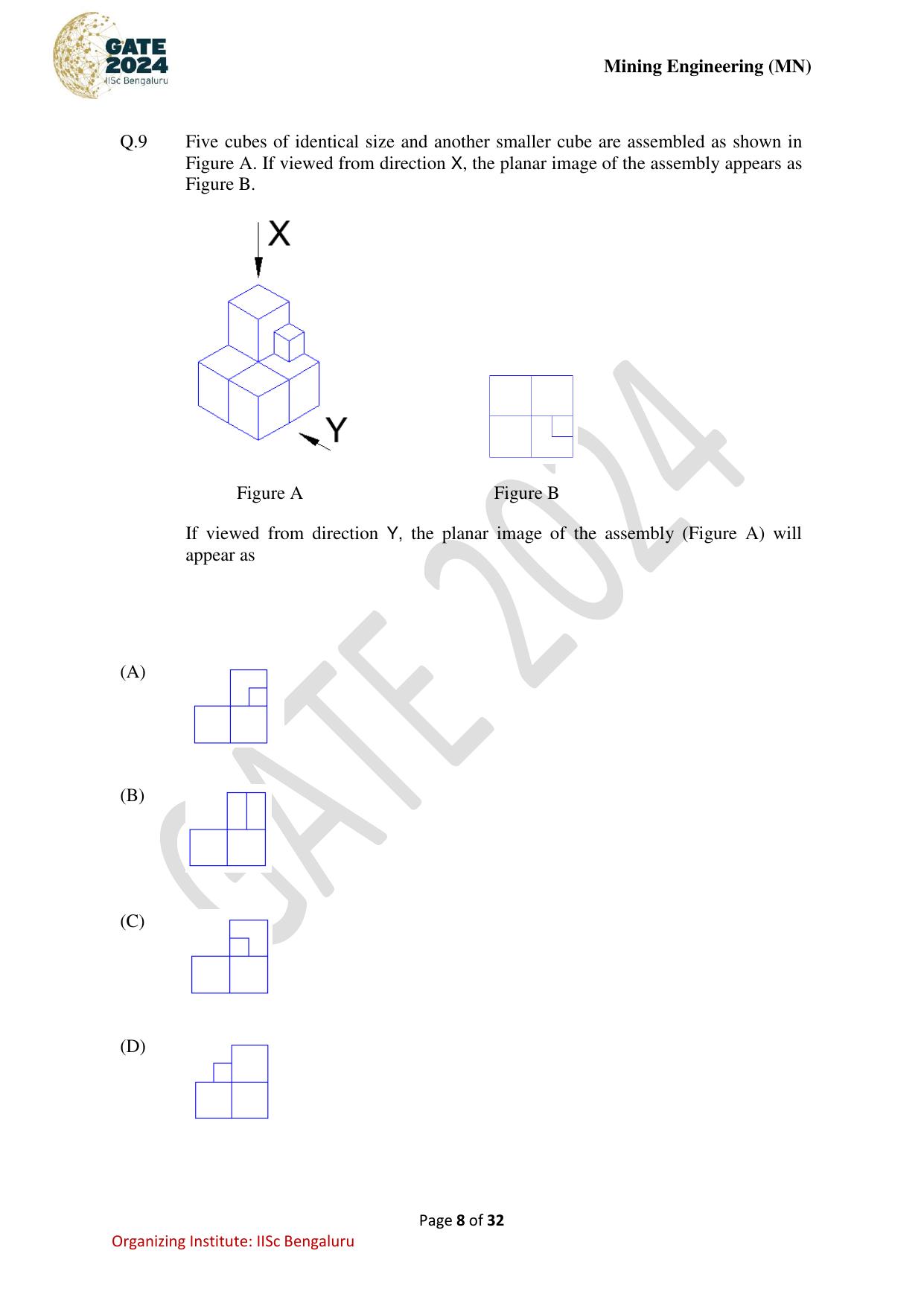 GATE 2024 Mining Engineering (MN) Question Paper - Page 8