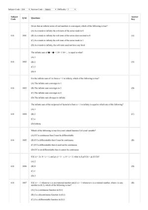 CUSAT CAT 2018 STSTISTICS Question Paper