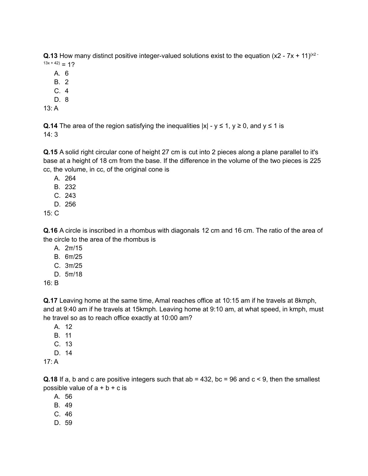CAT 2020 CAT QA Slot 1 Question Paper - Page 3