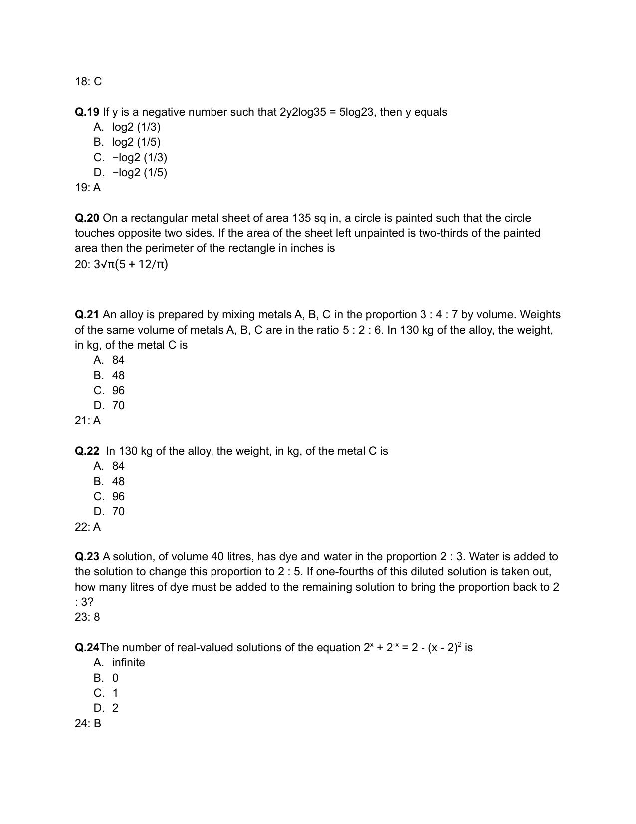 CAT 2020 CAT QA Slot 1 Question Paper - Page 4