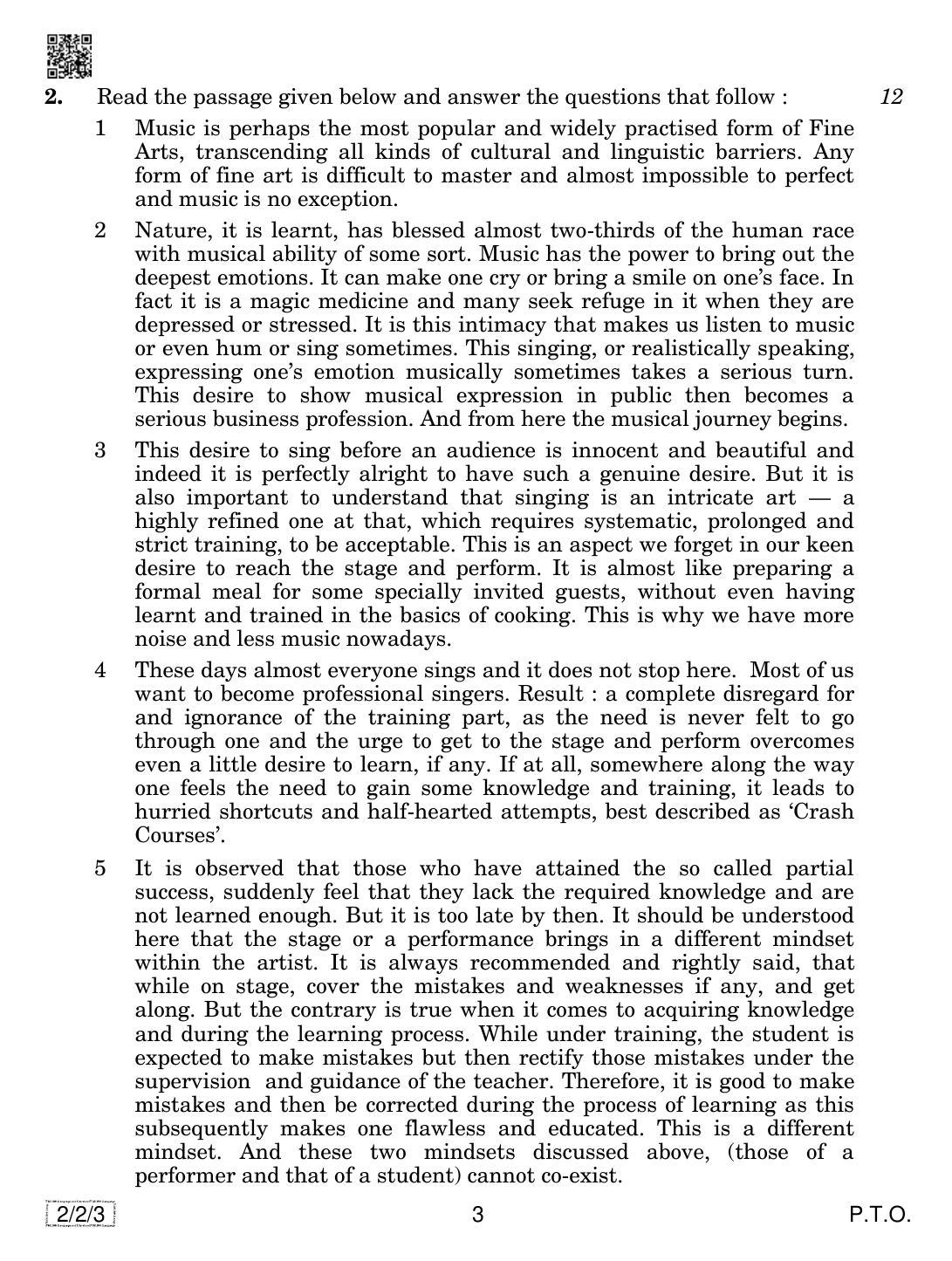 CBSE Class 10 2-2-3 ENGLISH LANGUAGE AND LETERATURE 2019 Question Paper - Page 3