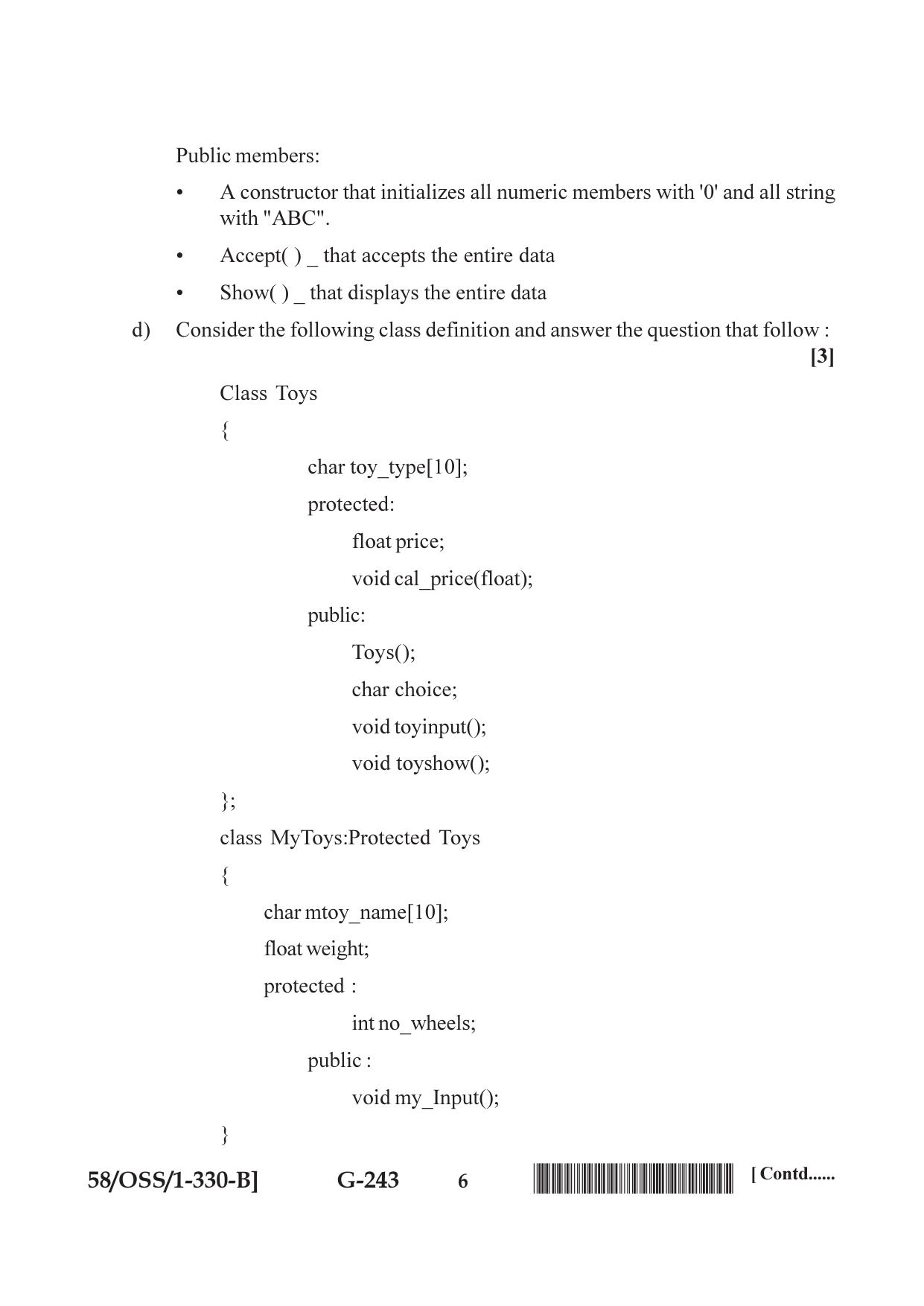 NIOS April 2019 Class 12 Computer Science (SET B) Question Paper - Page 6