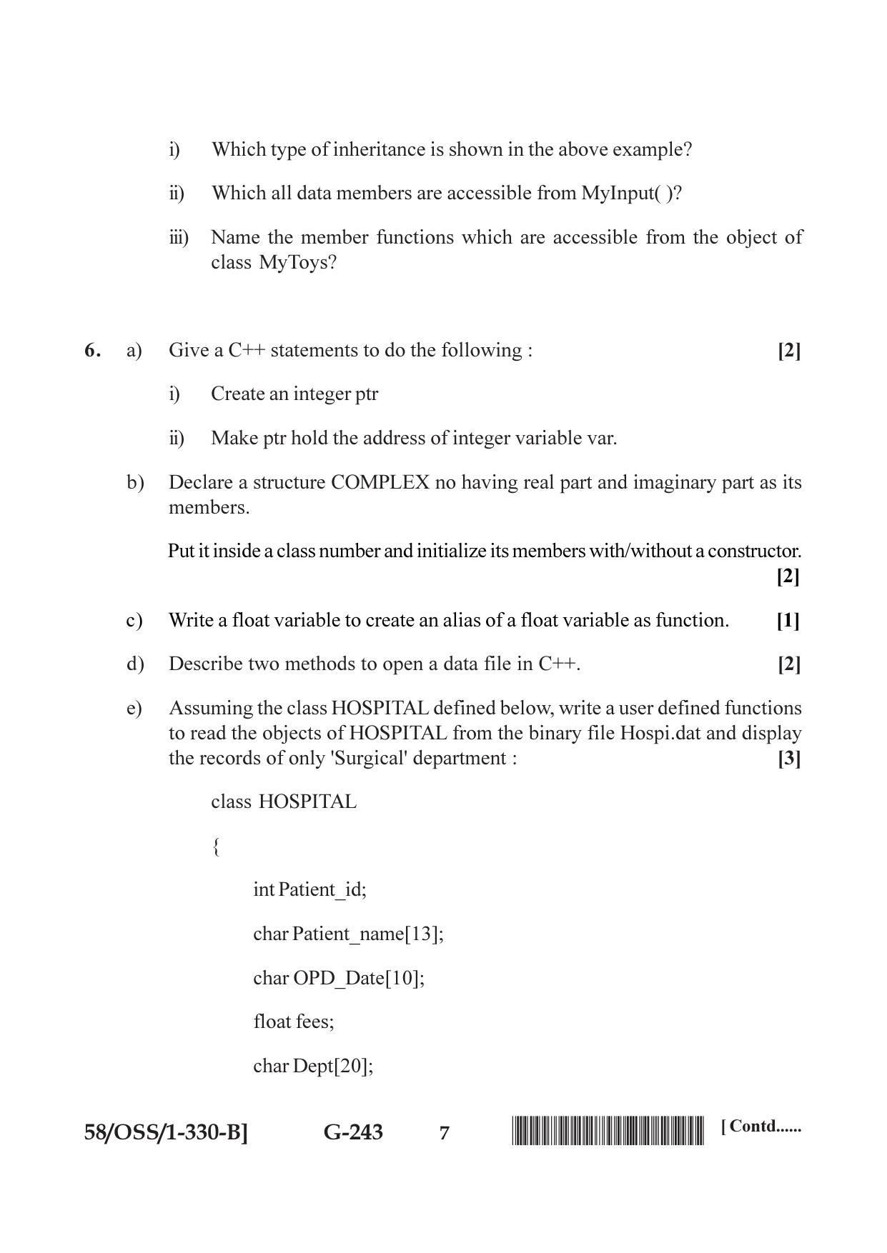 NIOS April 2019 Class 12 Computer Science (SET B) Question Paper - Page 7