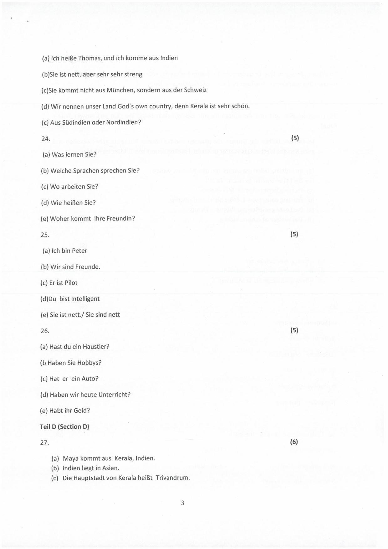 Kerala Plus One (Class 11th) Part-II German Answer Key 2021 - Page 3