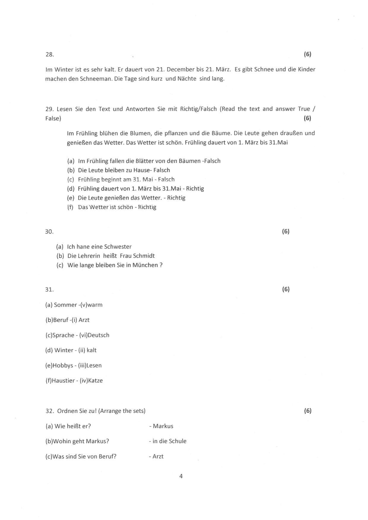 Kerala Plus One (Class 11th) Part-II German Answer Key 2021 - Page 4