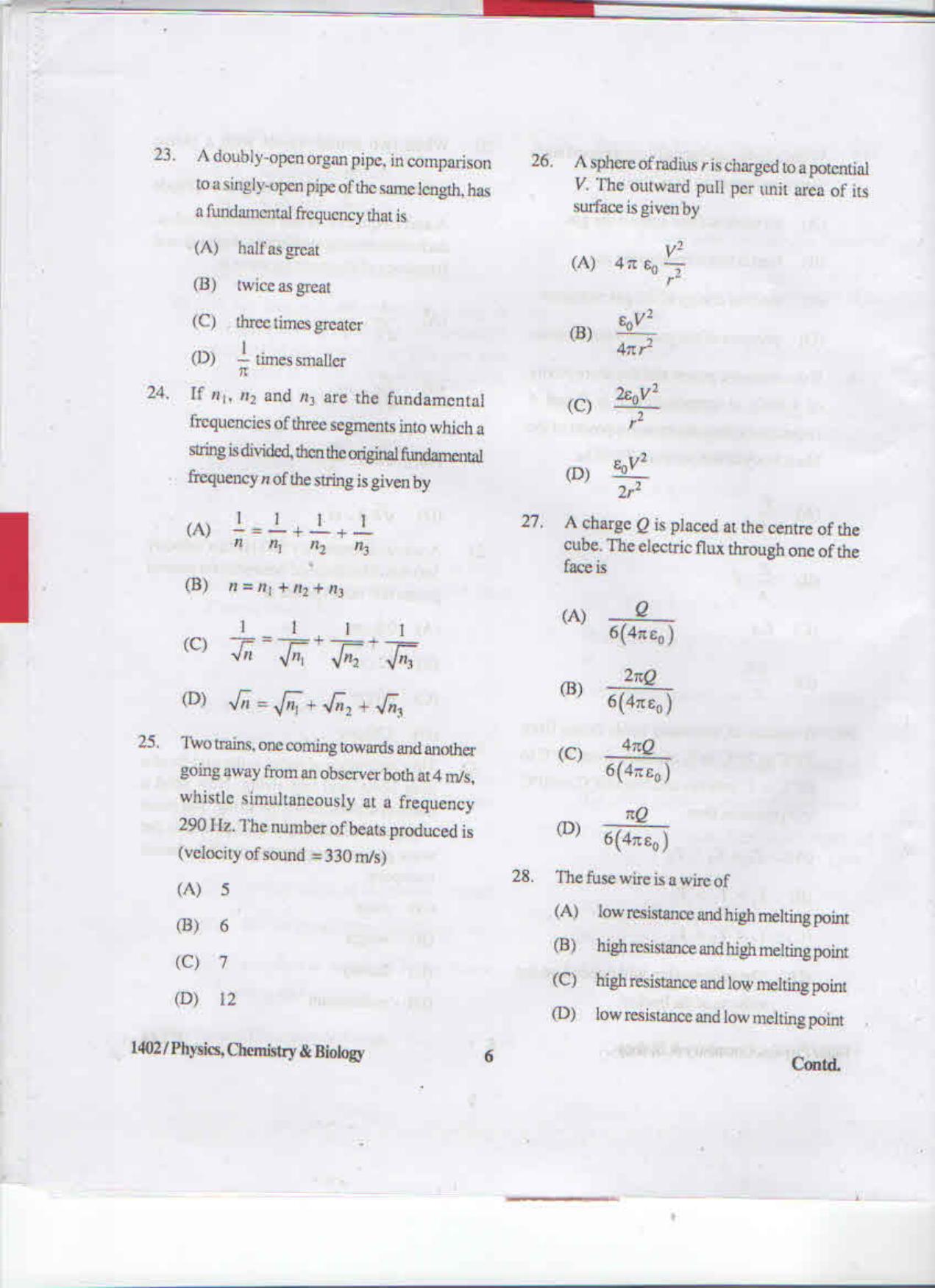 APJEE Physics, Chemistry & Biology 2015 Question Paper - Page 5