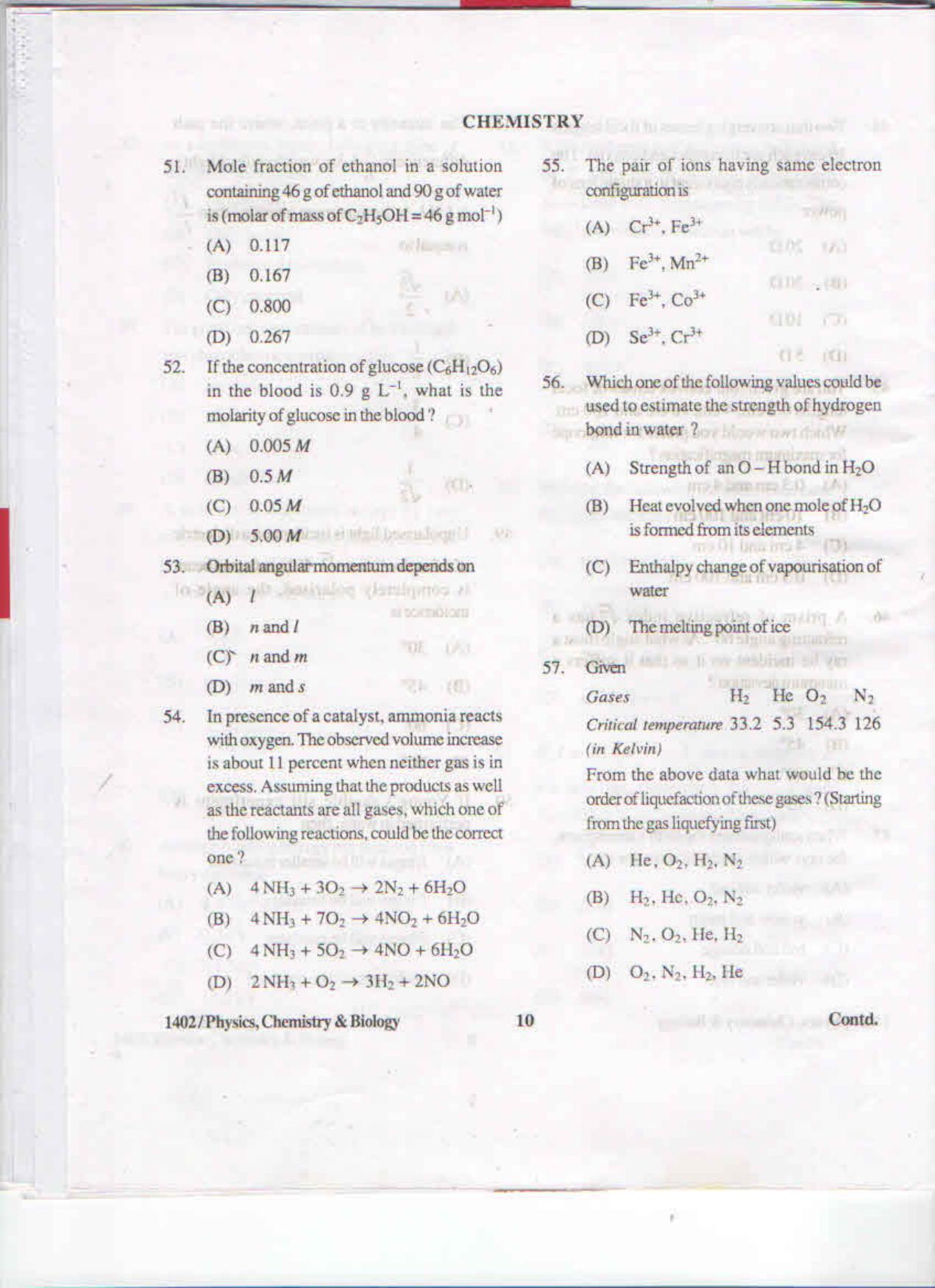 APJEE Physics, Chemistry & Biology 2015 Question Paper - Page 9