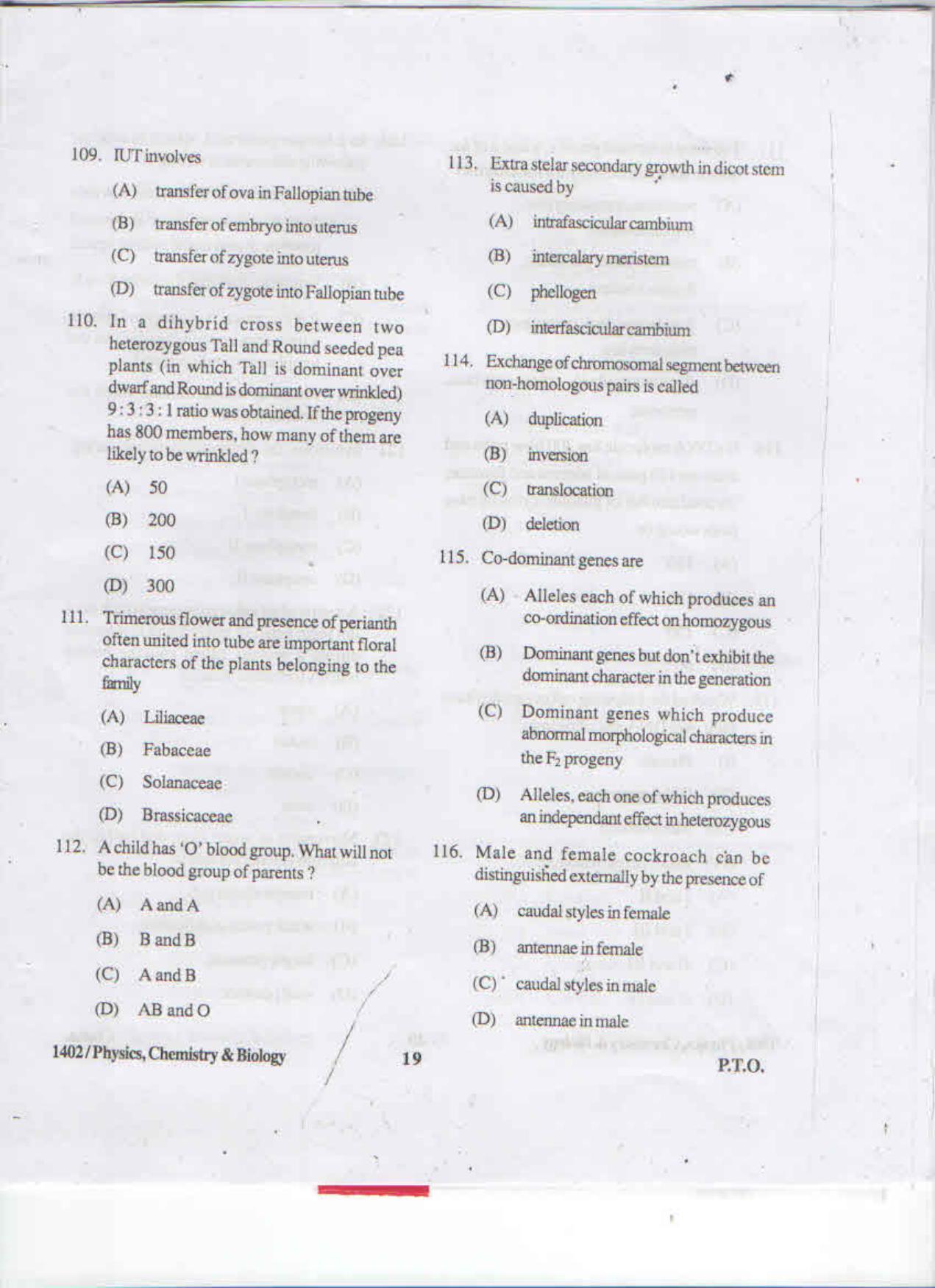 APJEE Physics, Chemistry & Biology 2015 Question Paper - Page 18