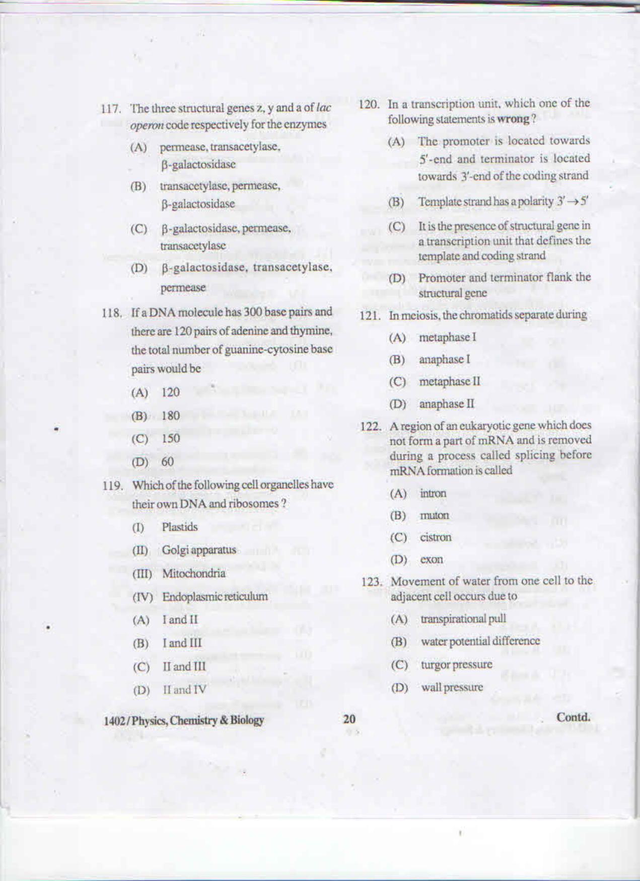 APJEE Physics, Chemistry & Biology 2015 Question Paper - Page 19