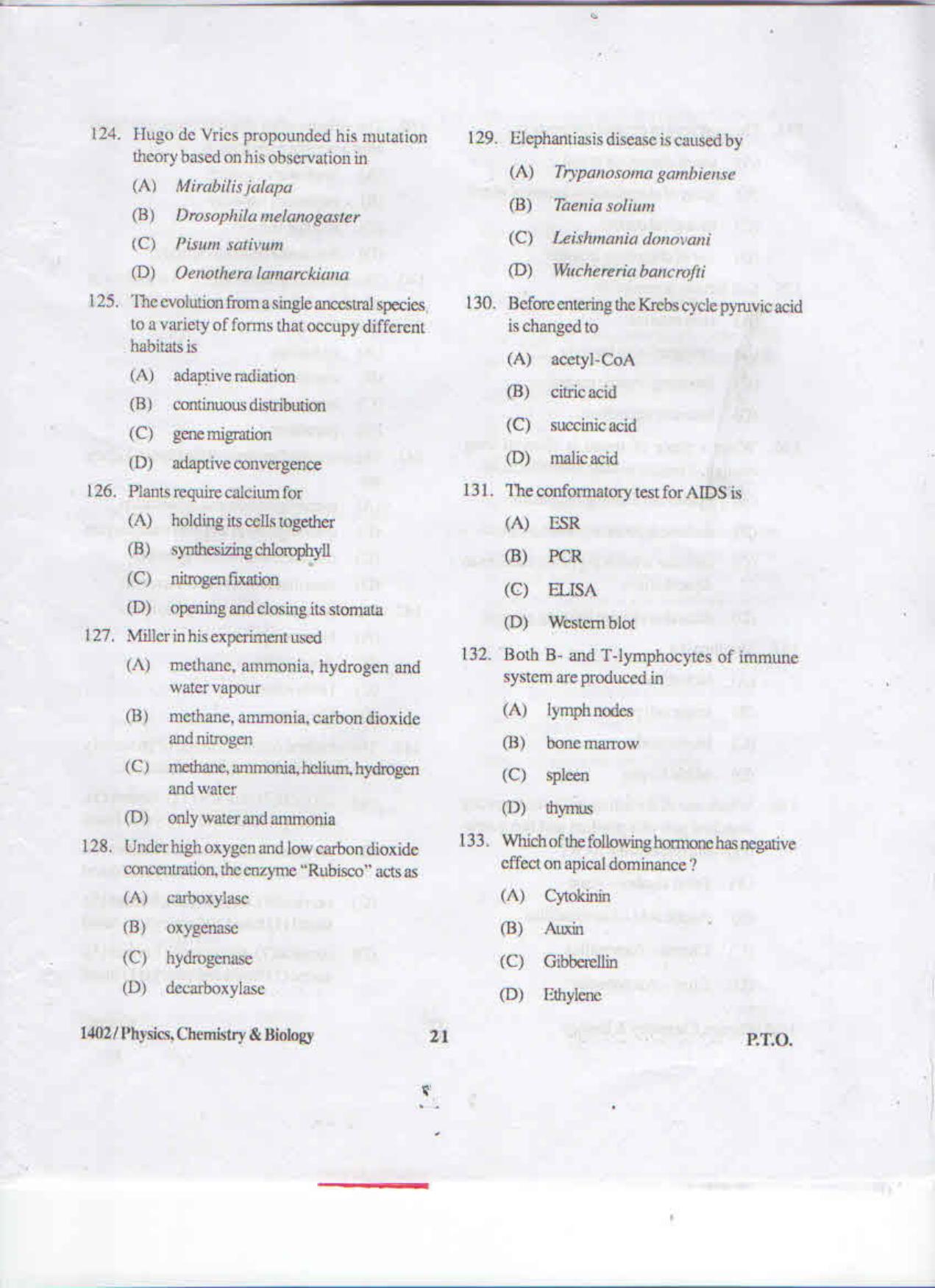 APJEE Physics, Chemistry & Biology 2015 Question Paper - Page 20