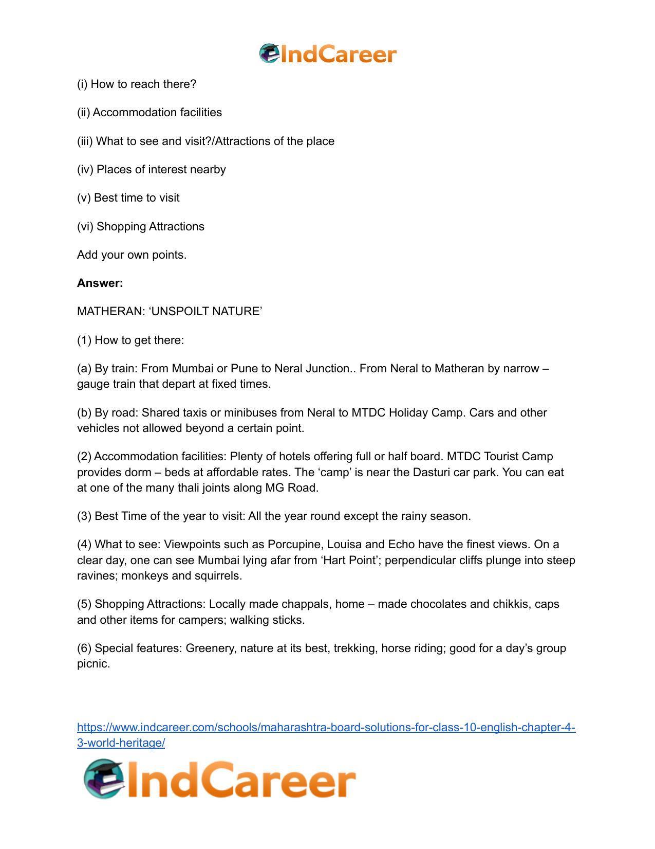 Maharashtra Board Solutions for Class 10- English: Chapter 4.3- World Heritage - Page 22