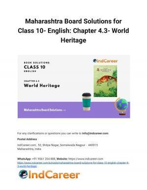 Maharashtra Board Solutions for Class 10- English: Chapter 4.3- World Heritage