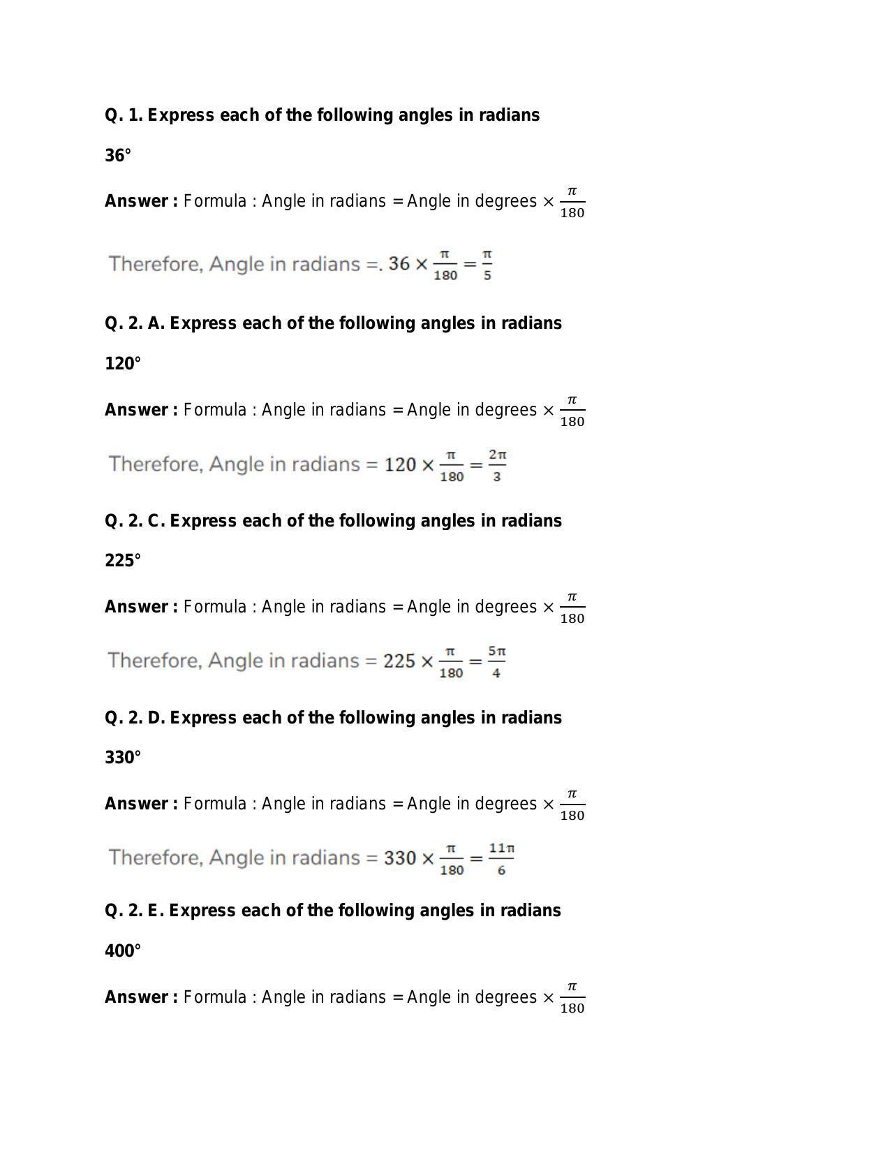 Chapter 14: Measurement of Angles: RS Aggarwal Class 11 Solutions  - Page 10
