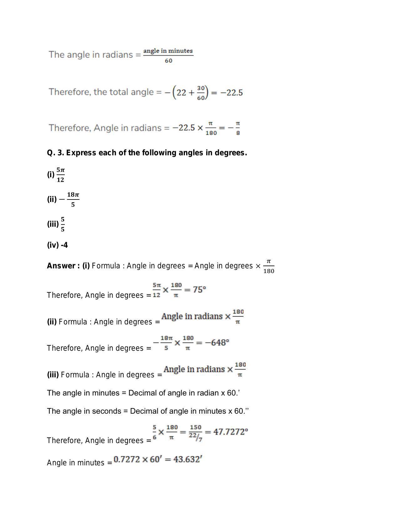 Chapter 14: Measurement of Angles: RS Aggarwal Class 11 Solutions  - Page 12