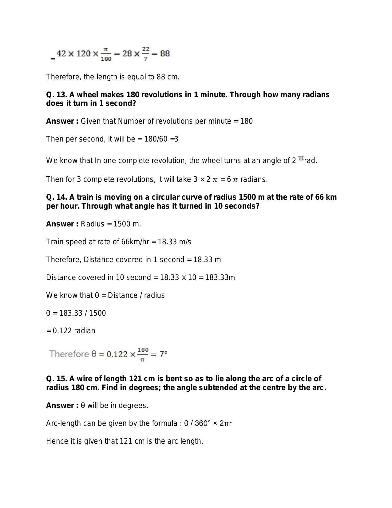 Chapter 14: Measurement of Angles: RS Aggarwal Class 11 Solutions  - Page 18