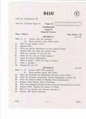 AP Inter 2nd Yea Pathology-II March-2019-Vocational Question Paper
