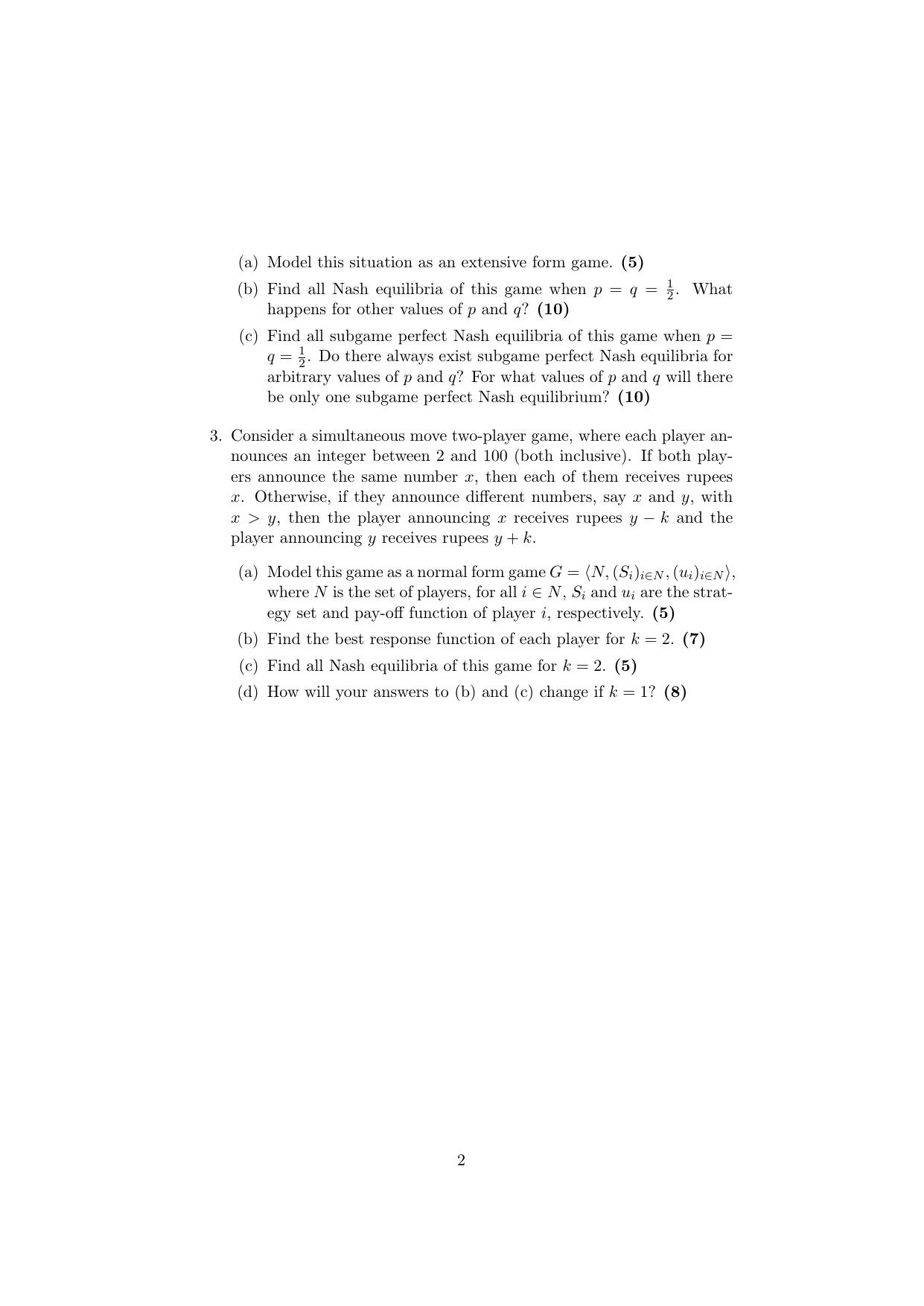 ISI Admission Test JRF in Quantitative Economics QEB 2019 Sample Paper - Page 2