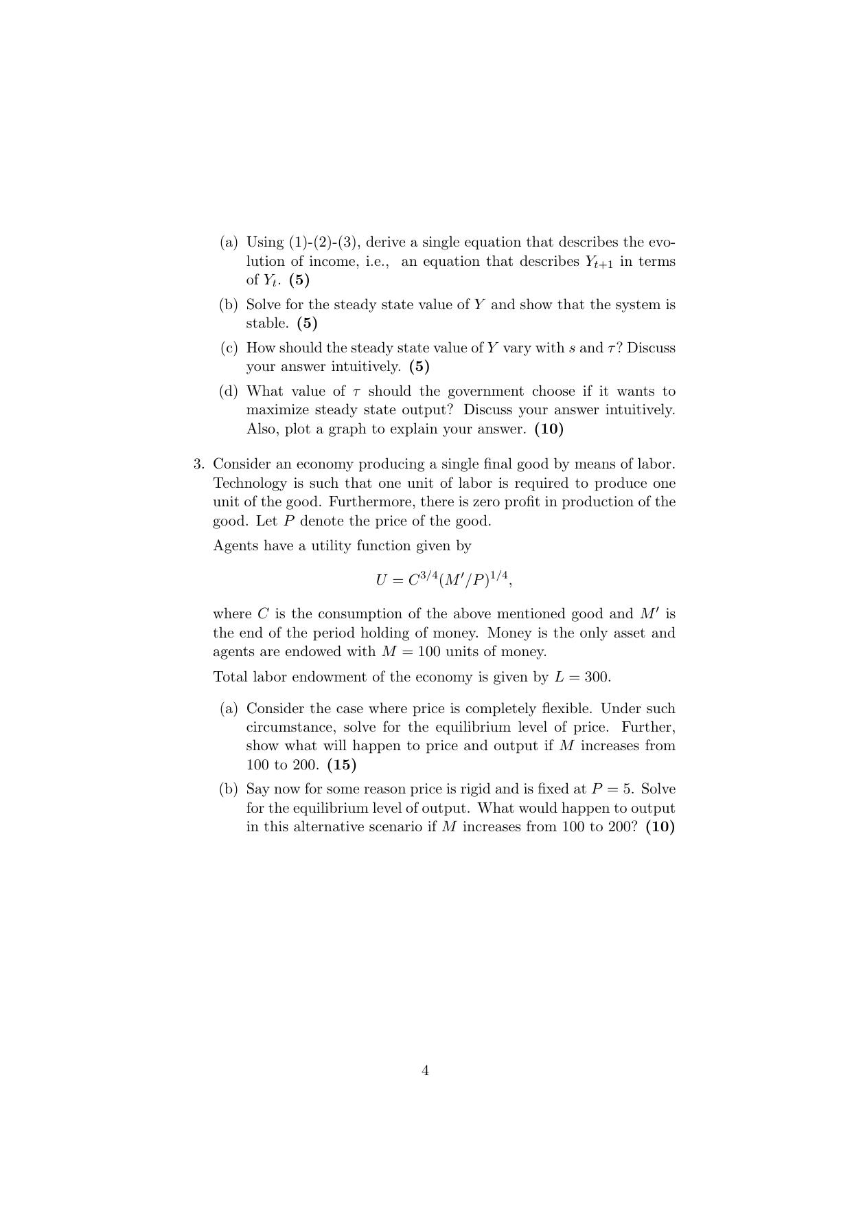 ISI Admission Test JRF in Quantitative Economics QEB 2019 Sample Paper - Page 4