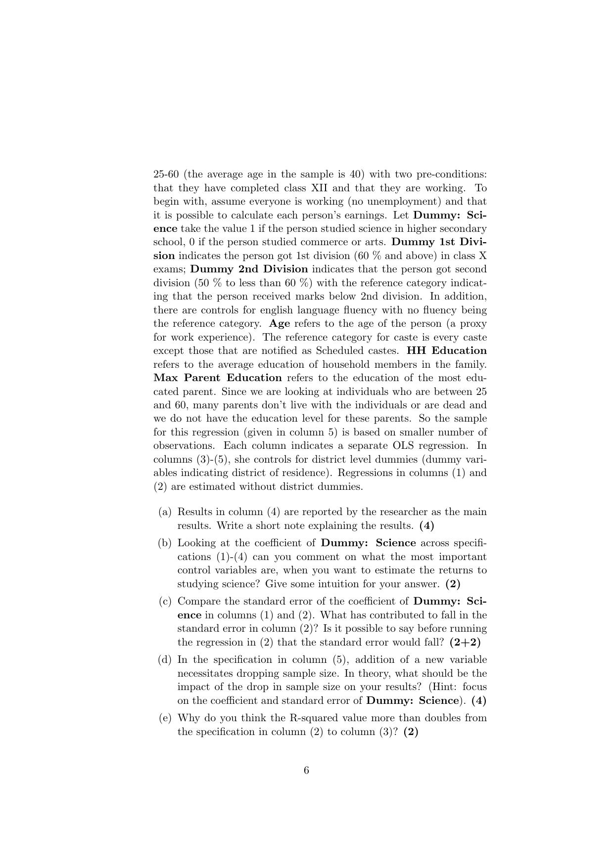 ISI Admission Test JRF in Quantitative Economics QEB 2019 Sample Paper - Page 6
