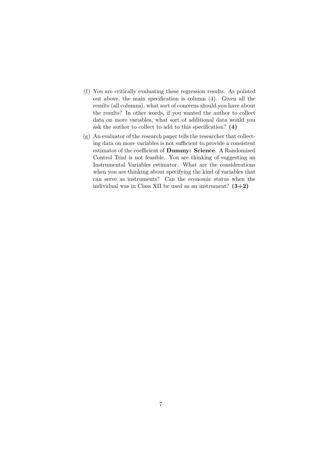 ISI Admission Test JRF in Quantitative Economics QEB 2019 Sample Paper - Page 7