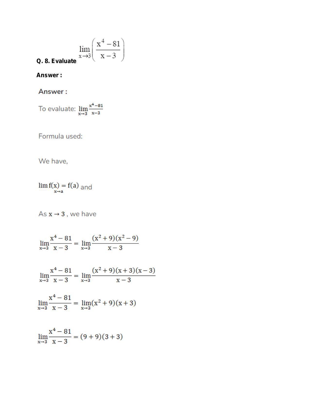 Chapter 27: Limits: RS Aggarwal Class 11 Solutions  - Page 7