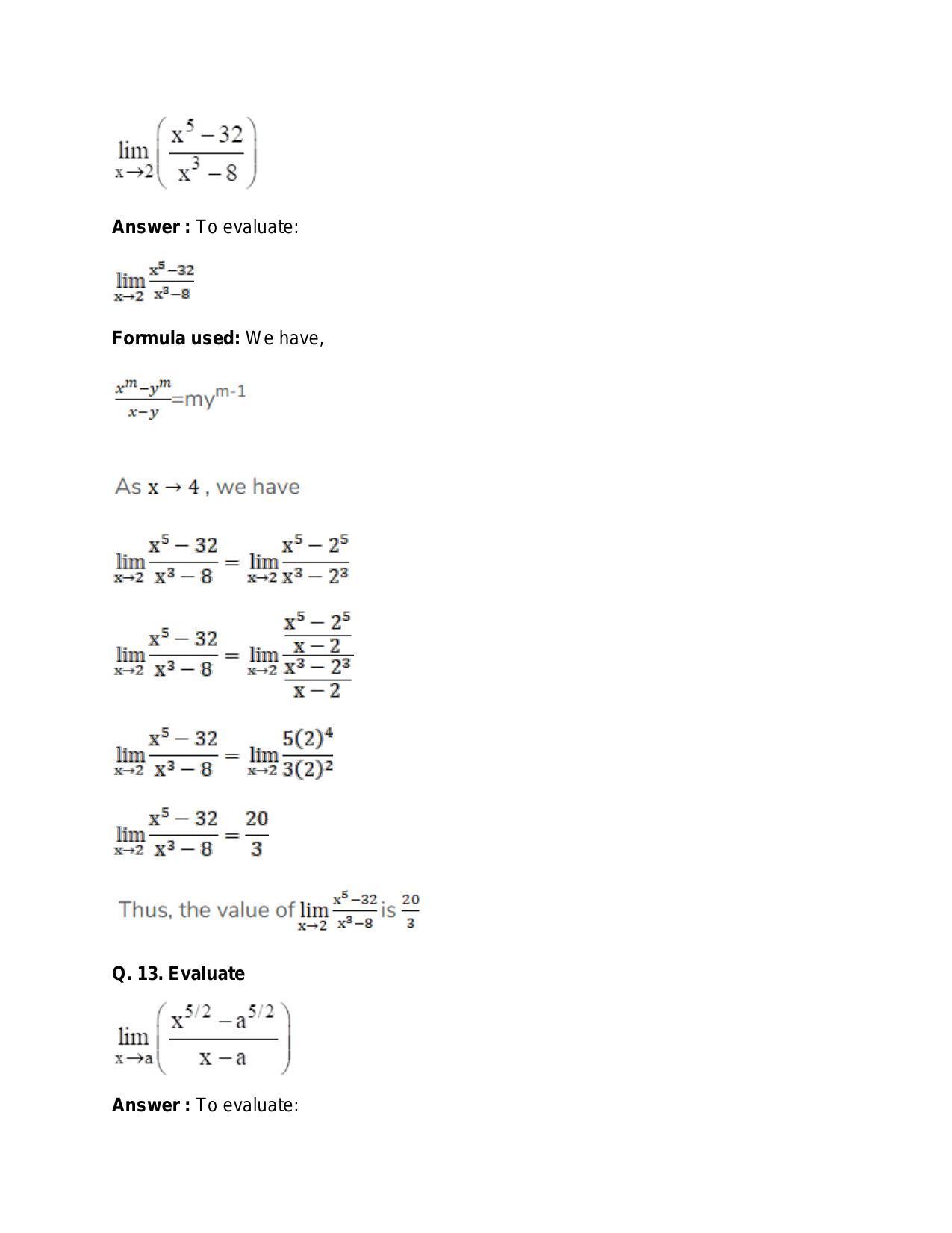 Chapter 27: Limits: RS Aggarwal Class 11 Solutions  - Page 11
