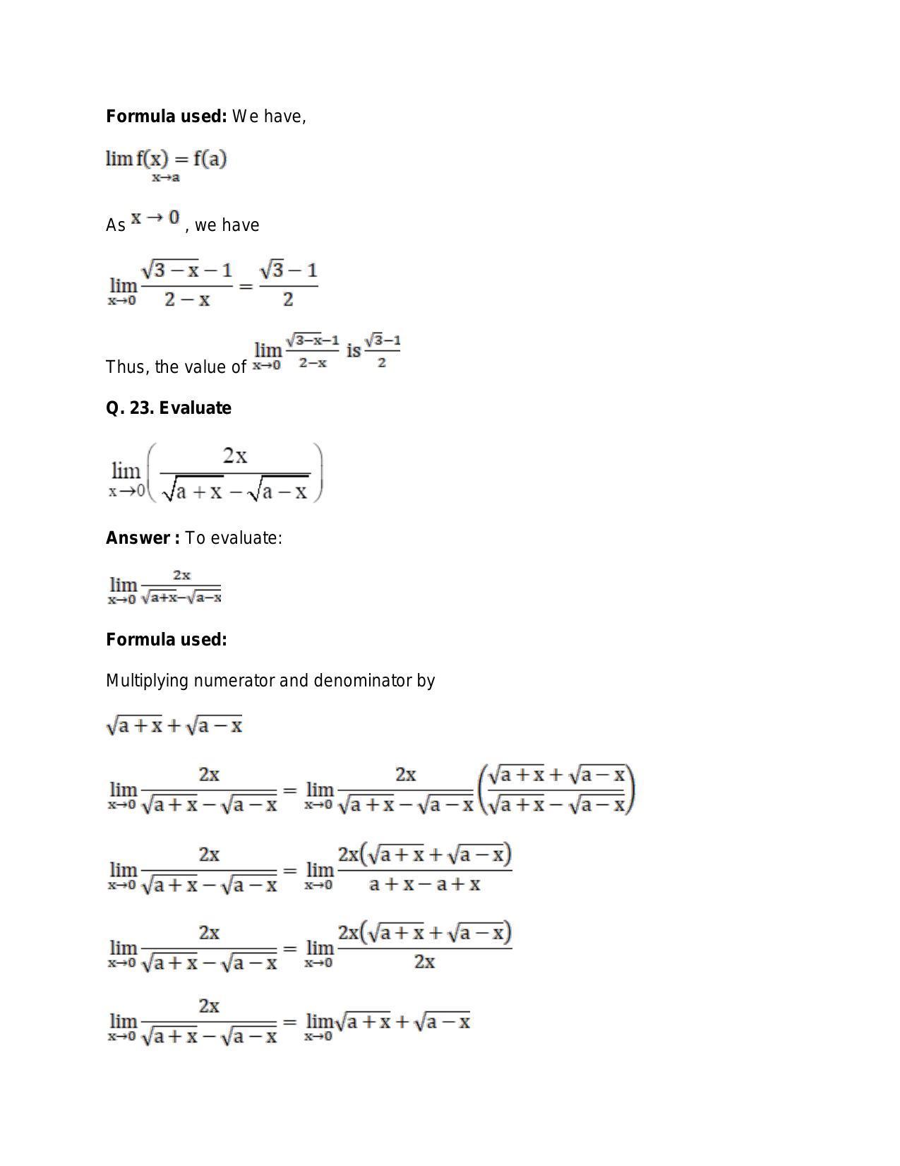 Chapter 27: Limits: RS Aggarwal Class 11 Solutions  - Page 21