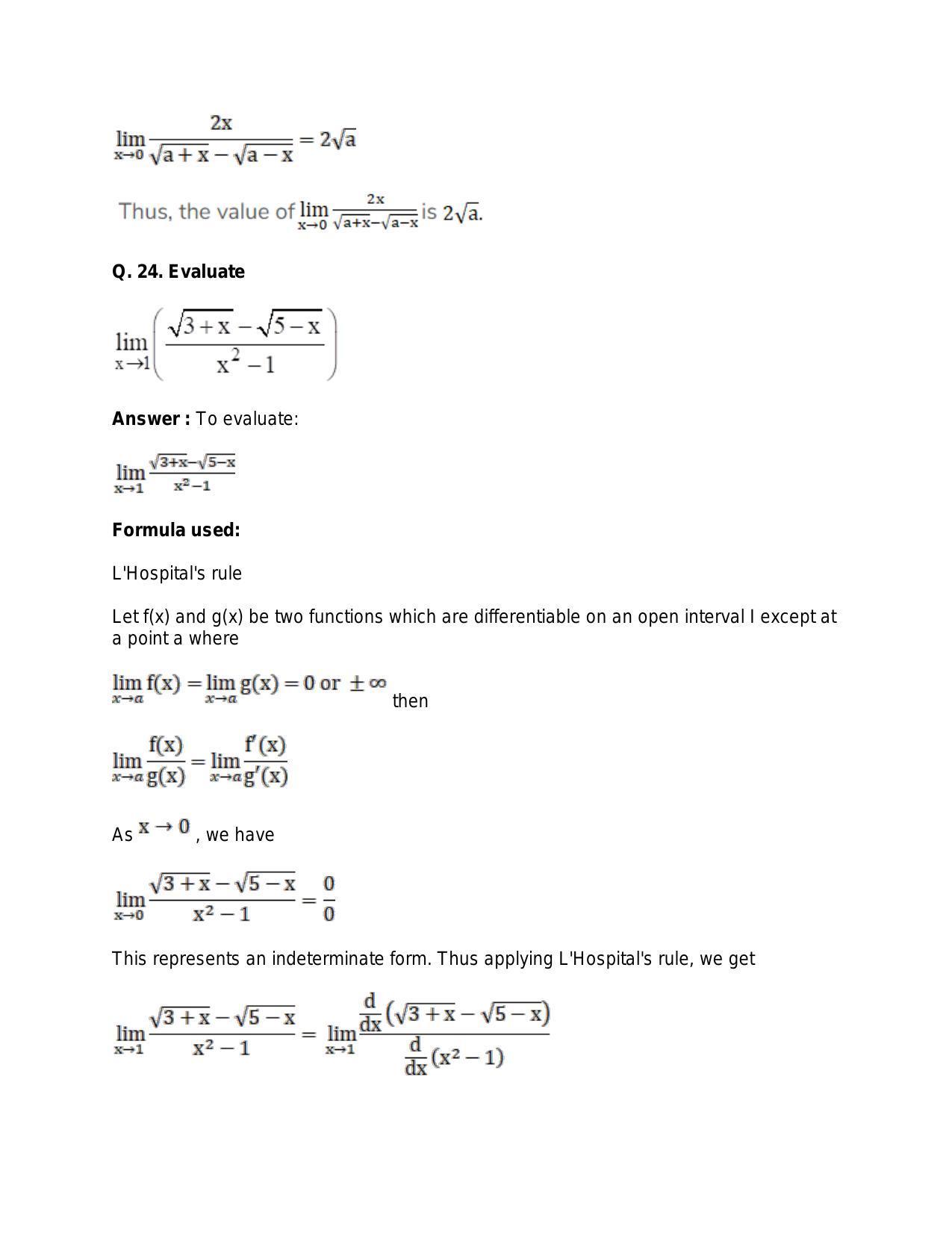 Chapter 27: Limits: RS Aggarwal Class 11 Solutions  - Page 22