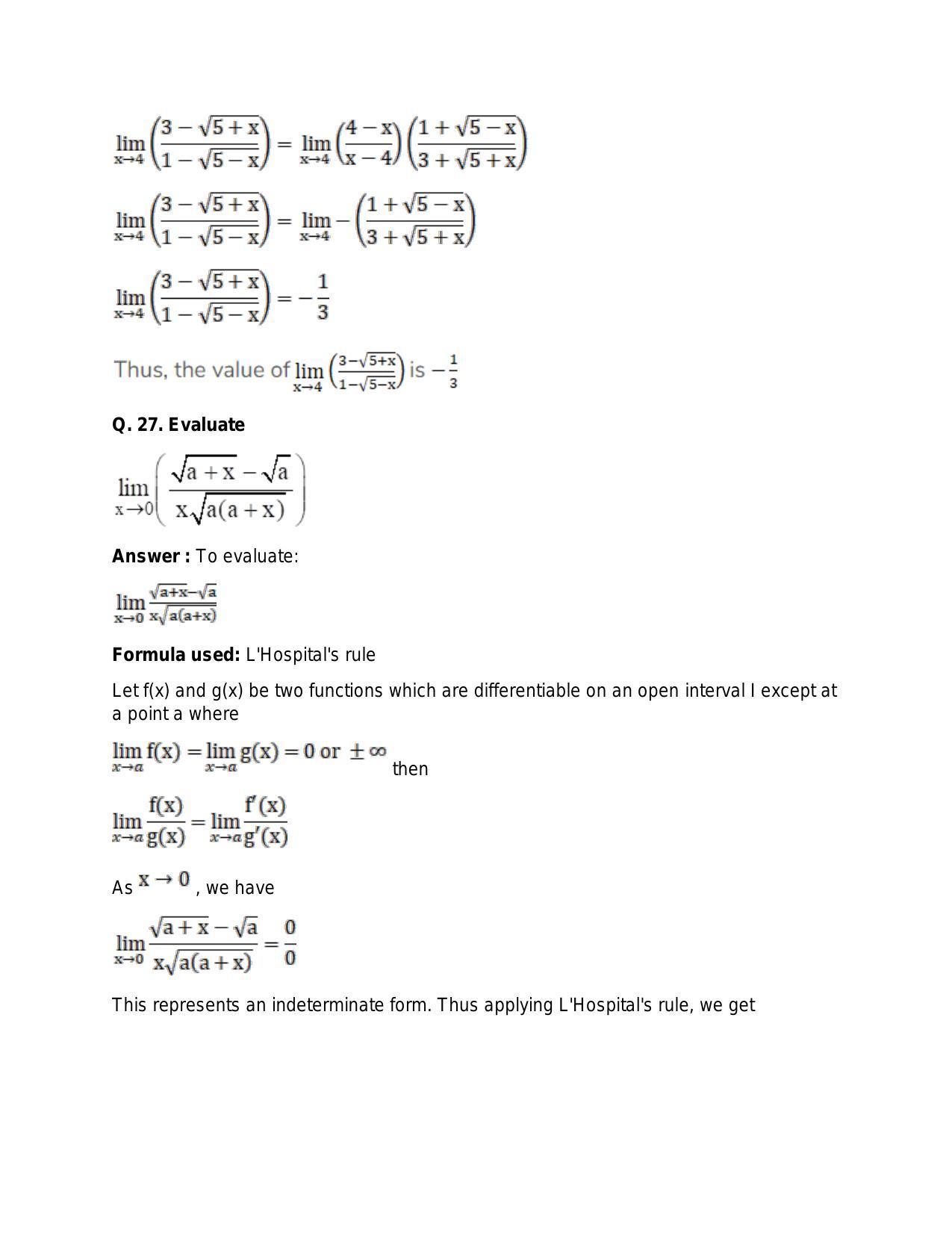 Chapter 27: Limits: RS Aggarwal Class 11 Solutions  - Page 25