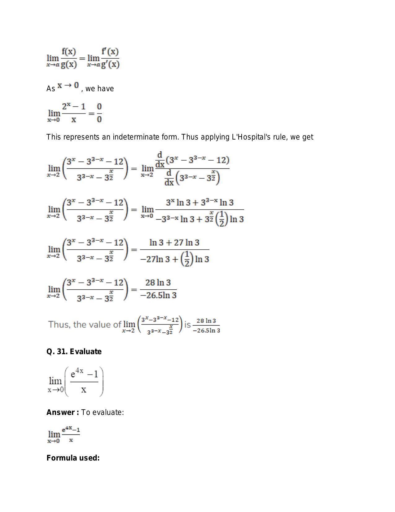 Chapter 27: Limits: RS Aggarwal Class 11 Solutions  - Page 29