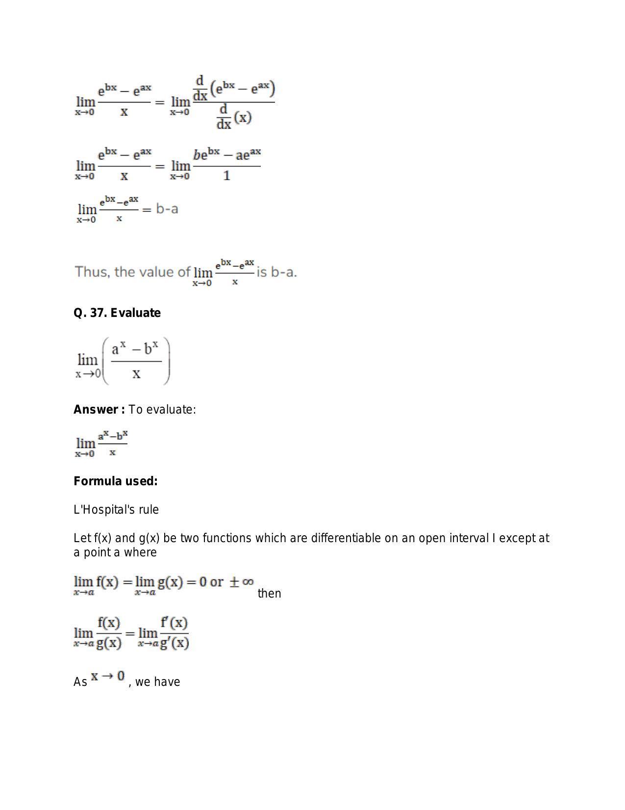 Chapter 27: Limits: RS Aggarwal Class 11 Solutions  - Page 36