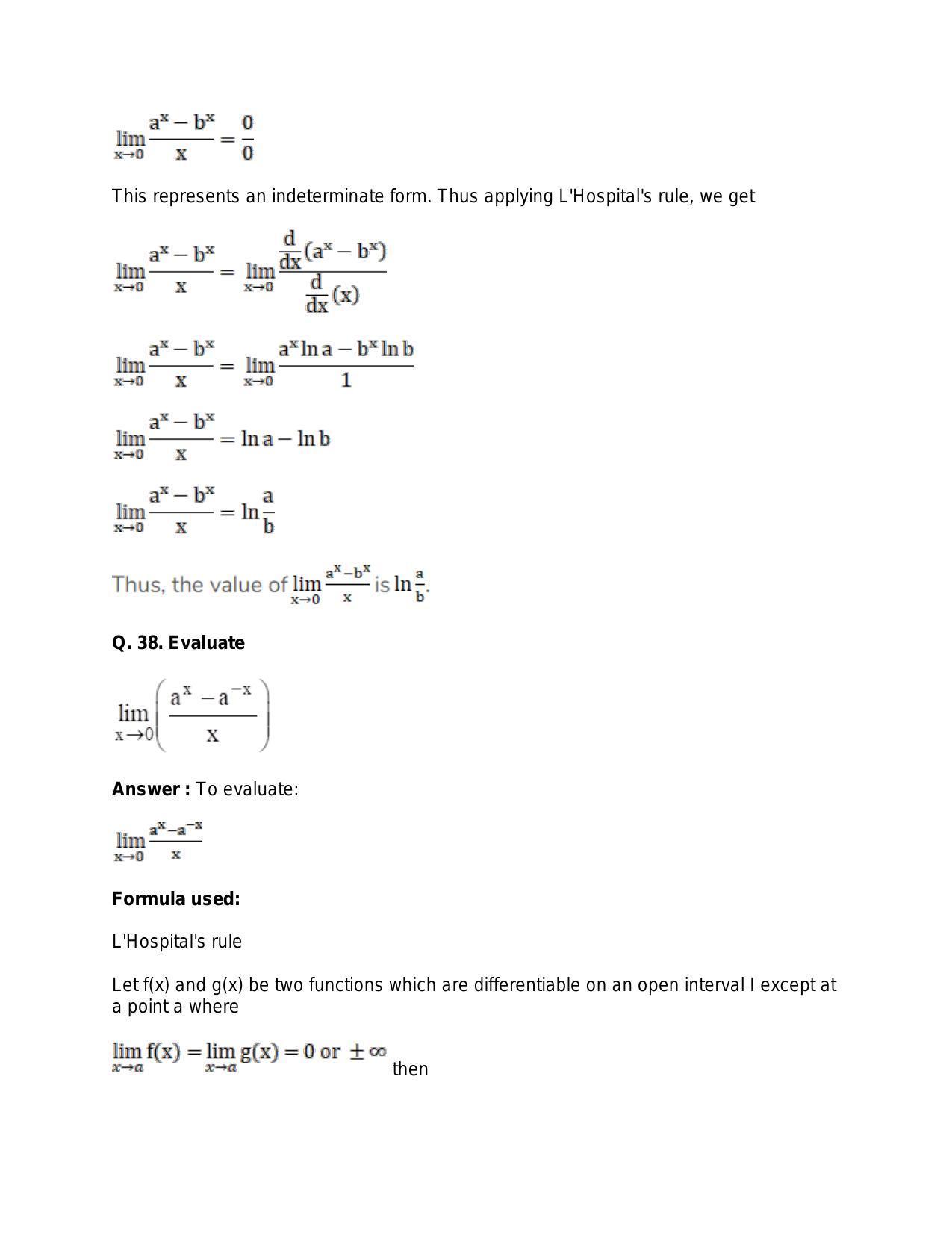 Chapter 27: Limits: RS Aggarwal Class 11 Solutions  - Page 37