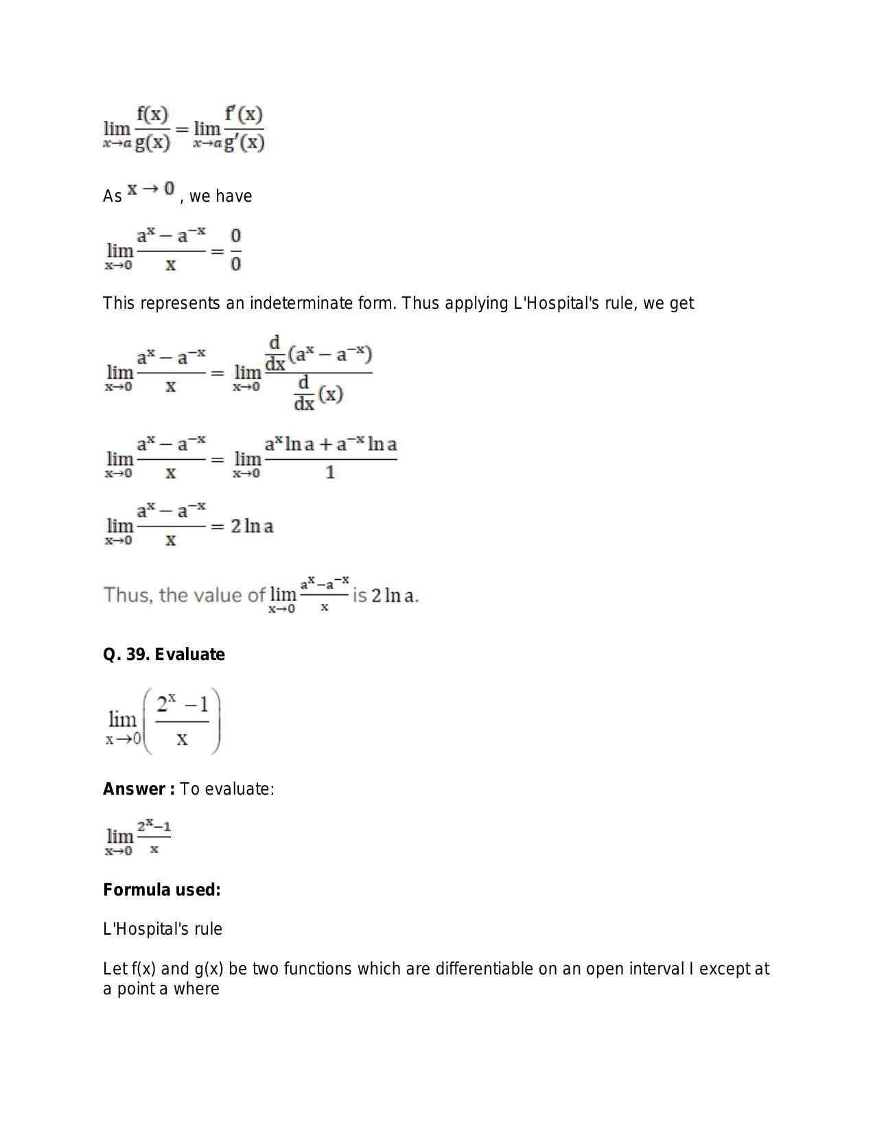 Chapter 27: Limits: RS Aggarwal Class 11 Solutions  - Page 38