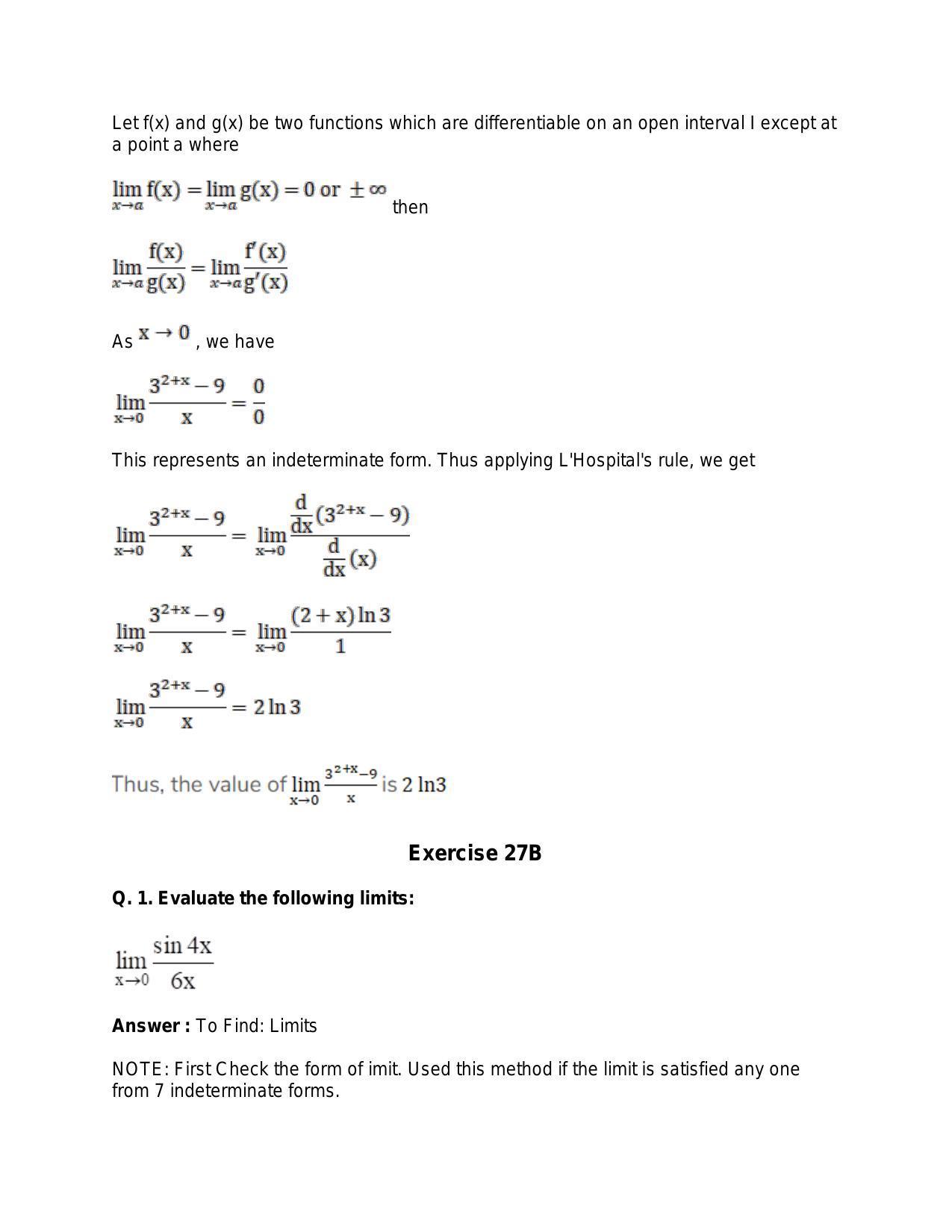 Chapter 27: Limits: RS Aggarwal Class 11 Solutions  - Page 40