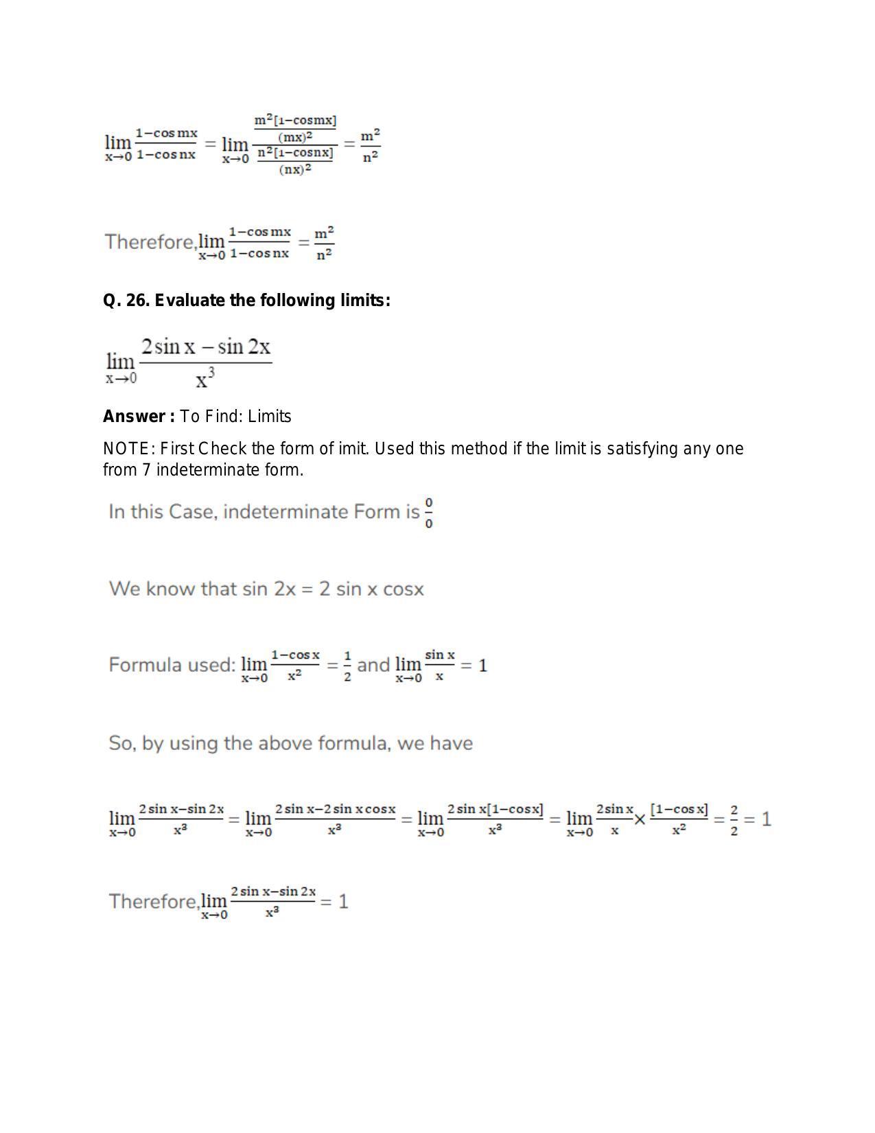 Chapter 27: Limits: RS Aggarwal Class 11 Solutions  - Page 58