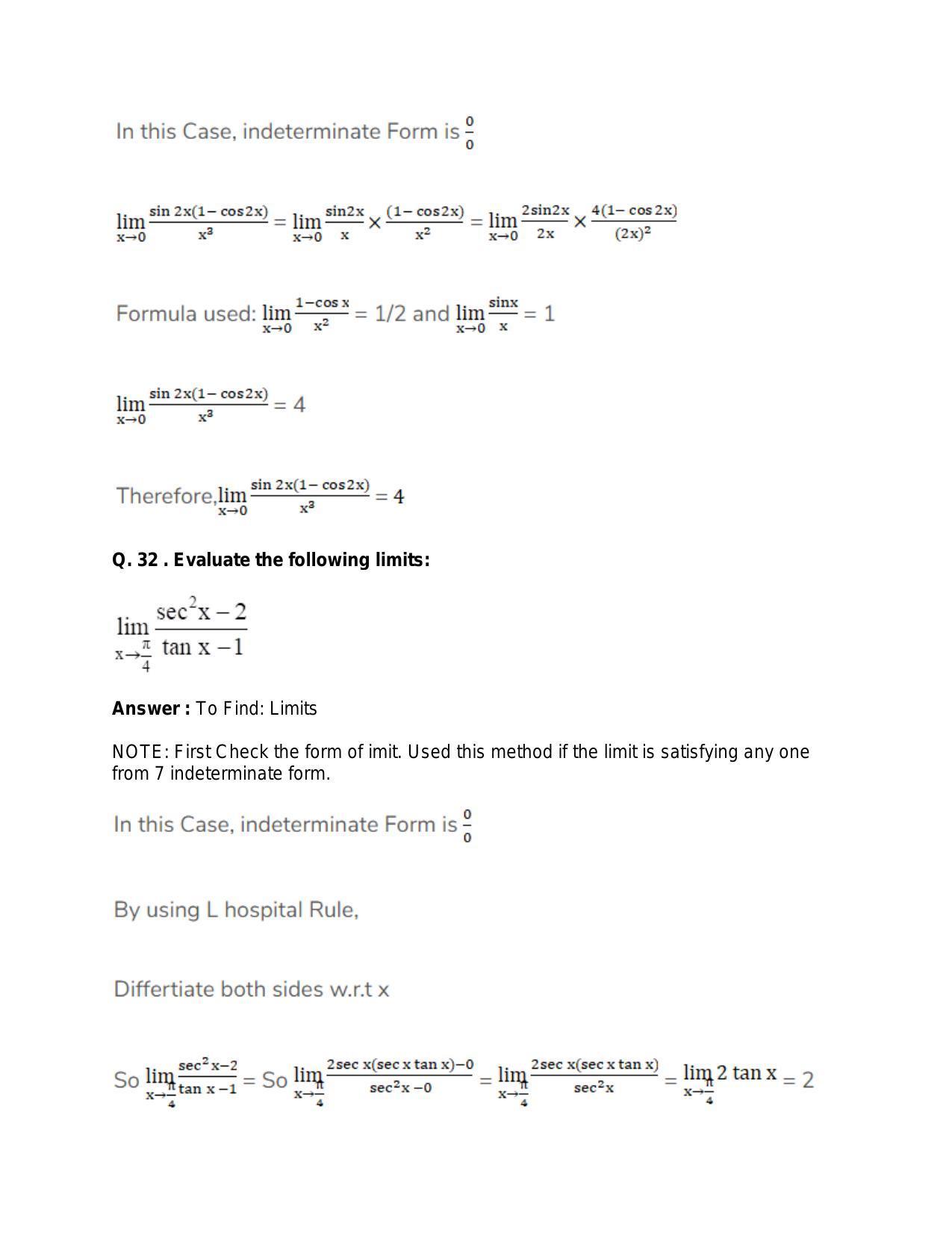 Chapter 27: Limits: RS Aggarwal Class 11 Solutions  - Page 62