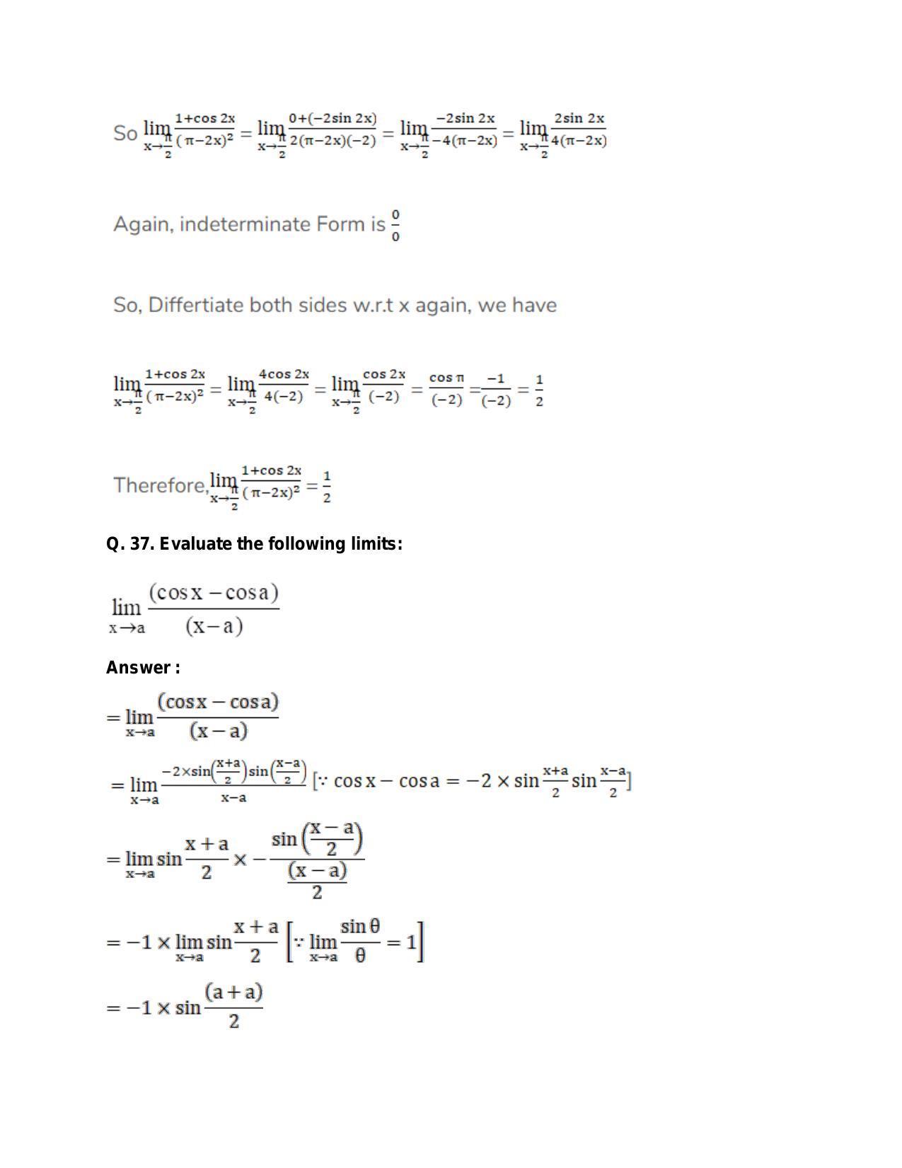 Chapter 27: Limits: RS Aggarwal Class 11 Solutions  - Page 66